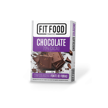 Chocolate 70% Colageno 0 lactose Fit Food 40g