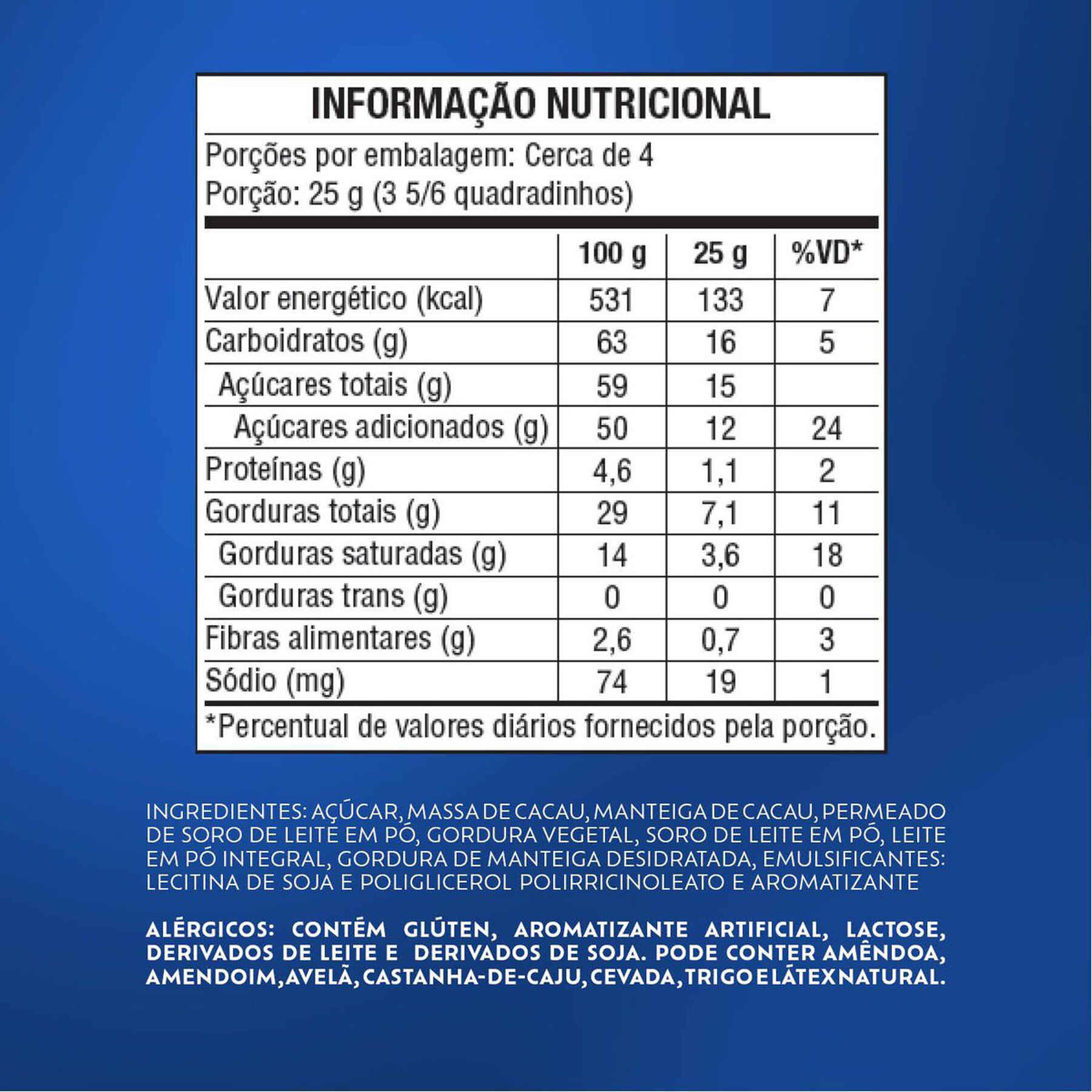 Barra de Chocolate ao Leite Recheio Sonho de Valsa Lacta Recheados Pacote 98g