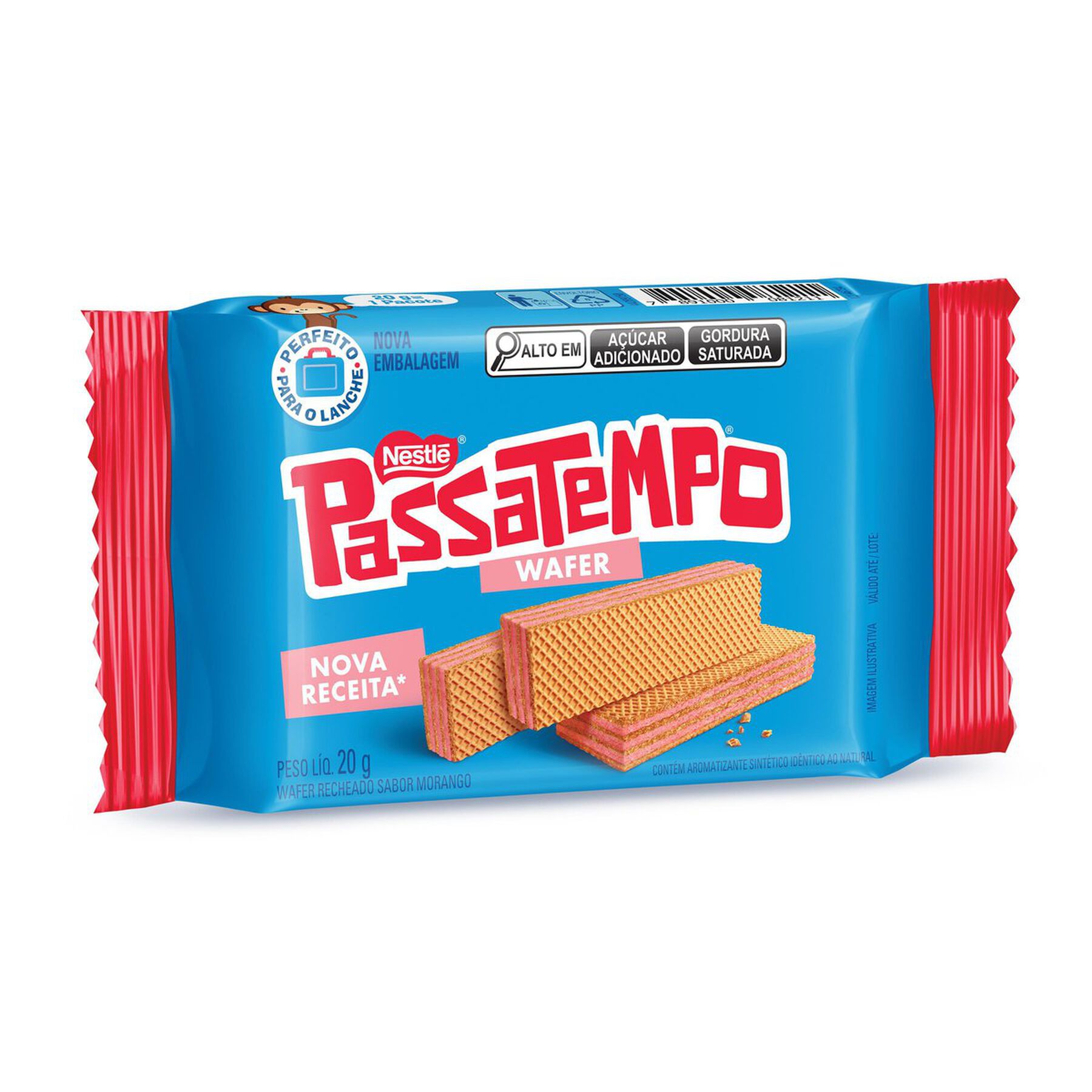 Biscoito Wafer Morango Passatempo 20g