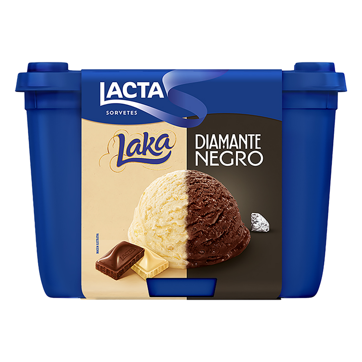 Sorvete Laka e Diamante Negro Lacta Pote 1,5l