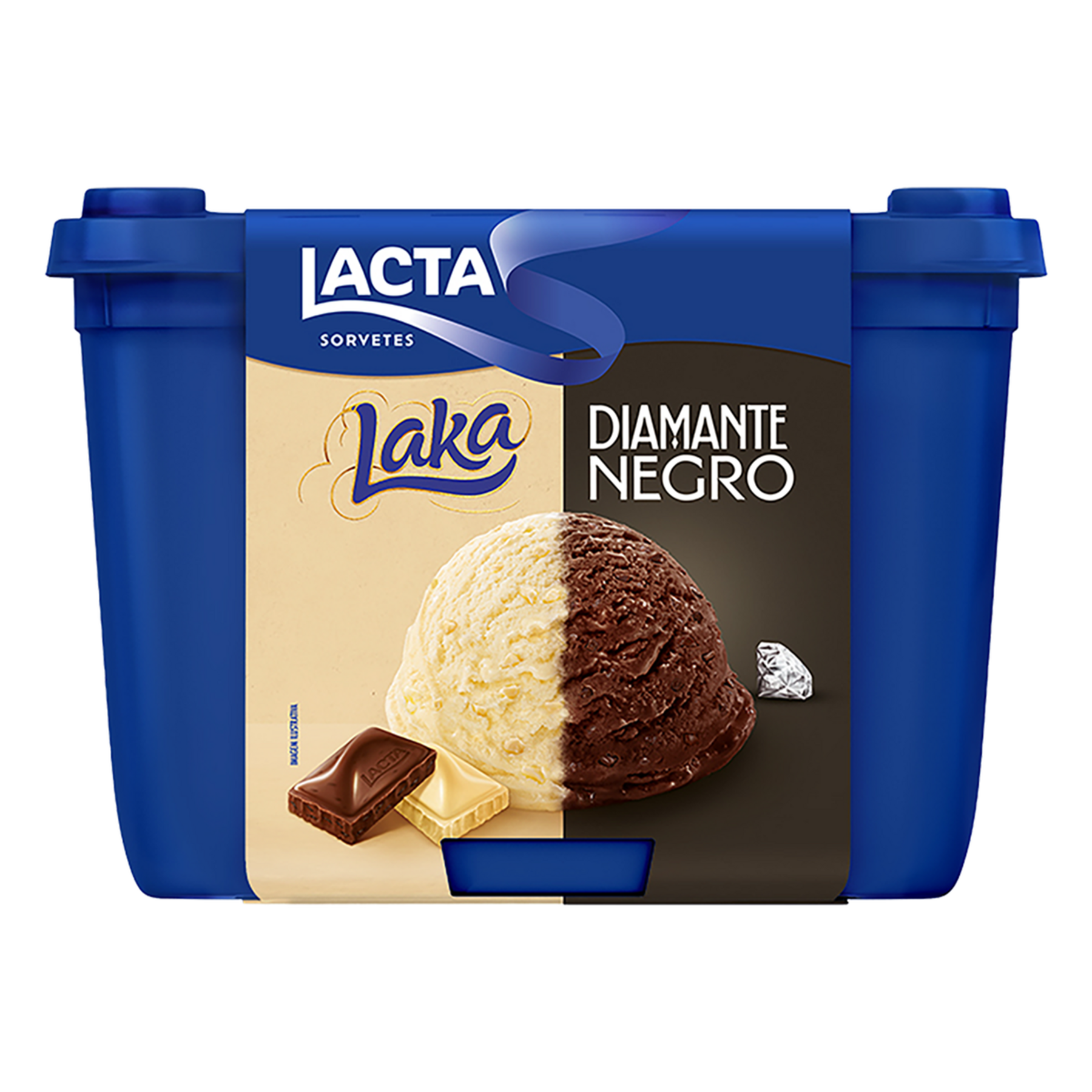Sorvete Laka e Diamante Negro Lacta Pote 1,5l