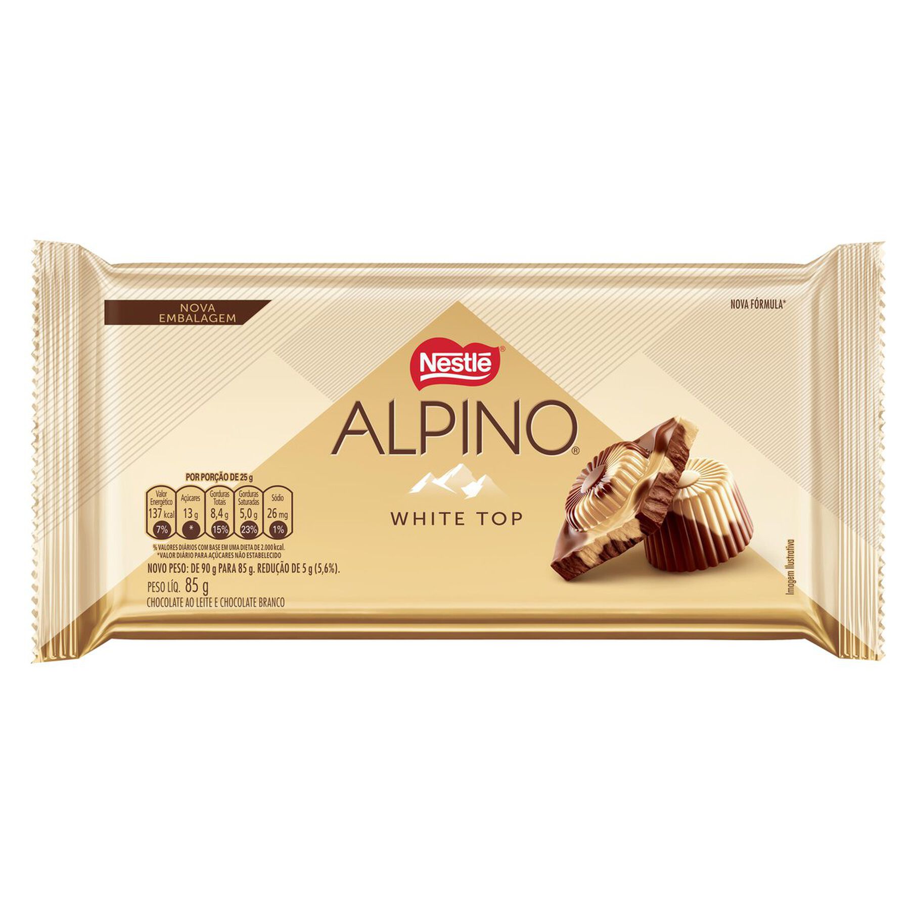 Chocolate Alpino White Top 85g