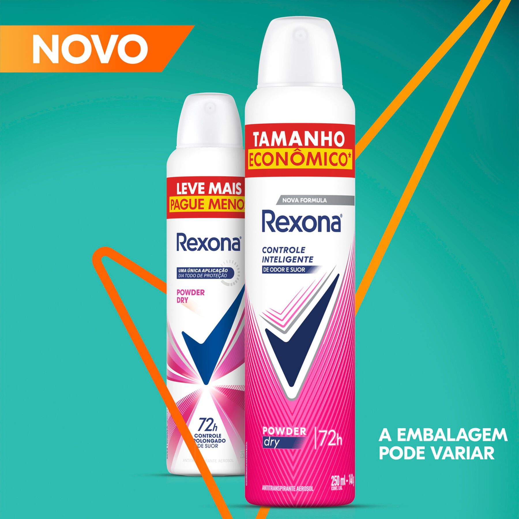 Desodorante Antitranspirante Aerosol Rexona Powder Dry 250ml&nbsp;