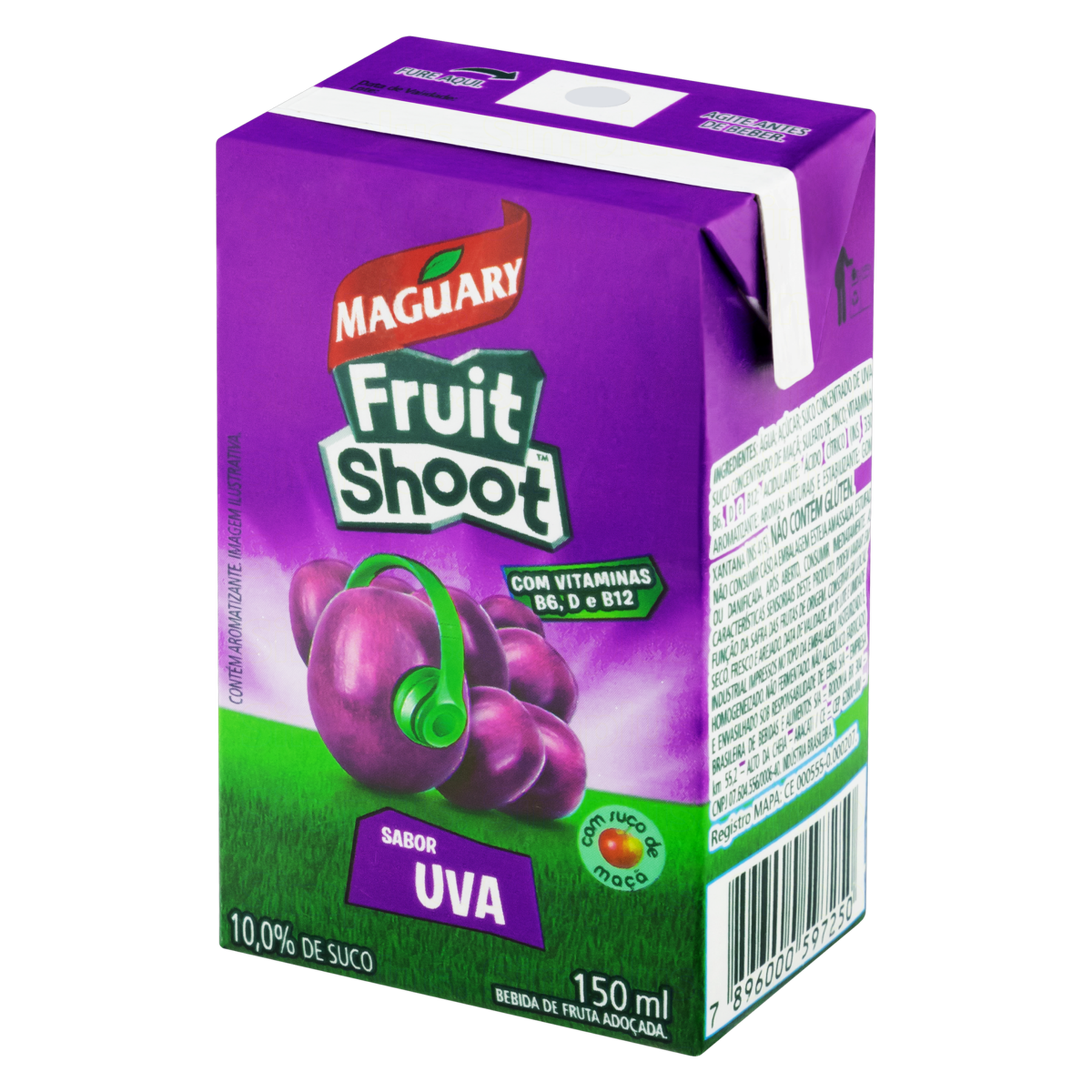 Bebida Ado&ccedil;ada Uva Fruit Shoot Maguary Caixa 150ml