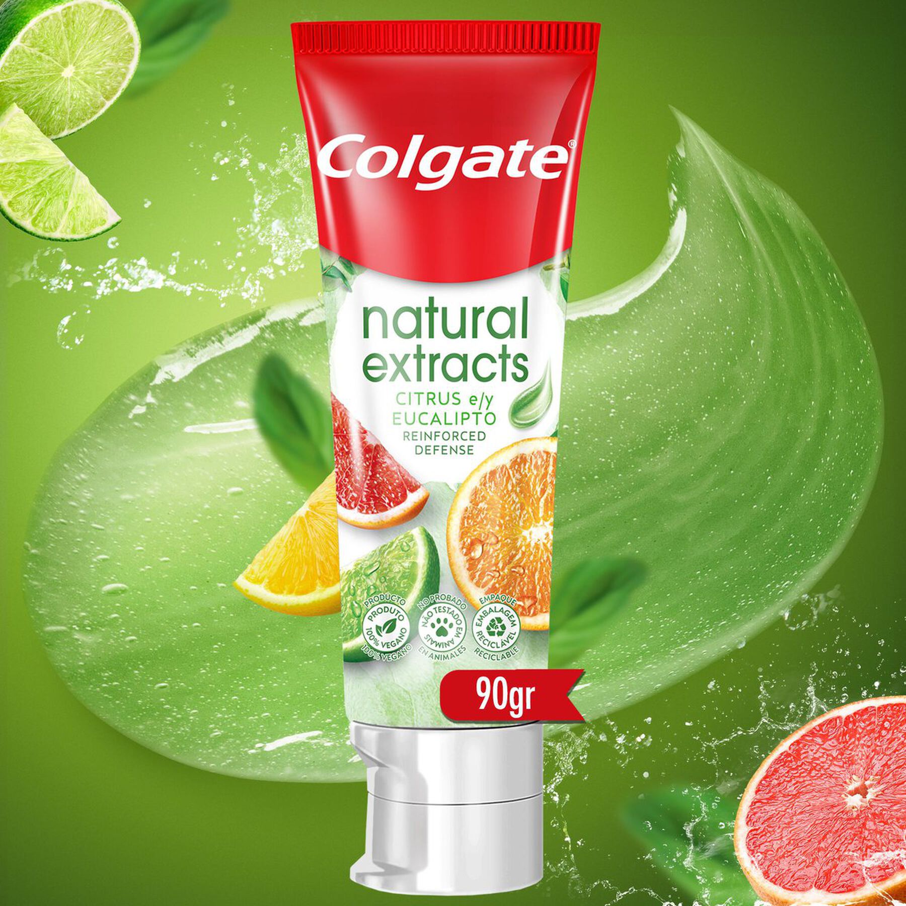 Gel Dental Reinforced Defense Citrus e Eucalipto Colgate Natural Extracts Caixa 90g