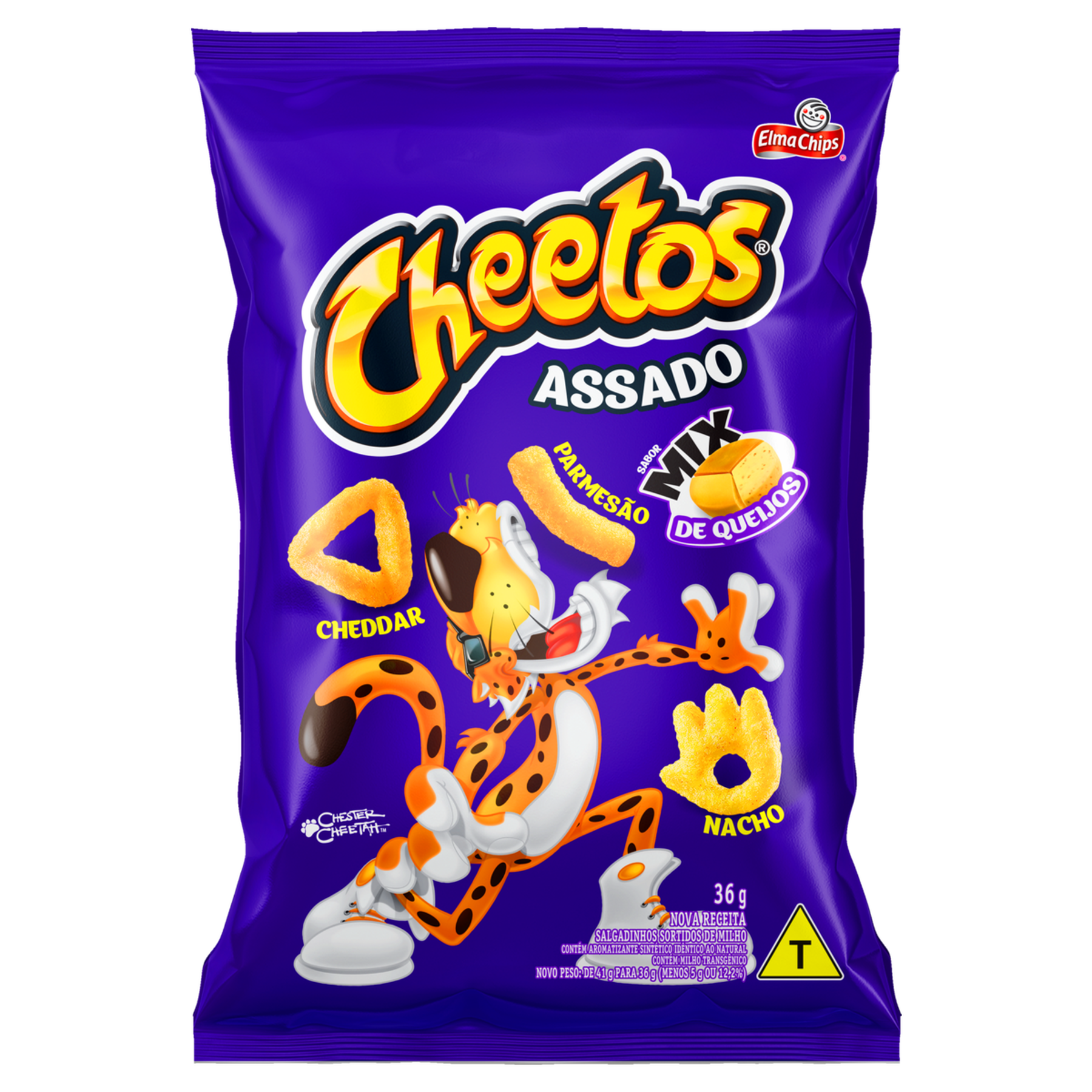 Salgadinho de Milho Mix de Queijos Cheetos Elma Chips Pacote 36g