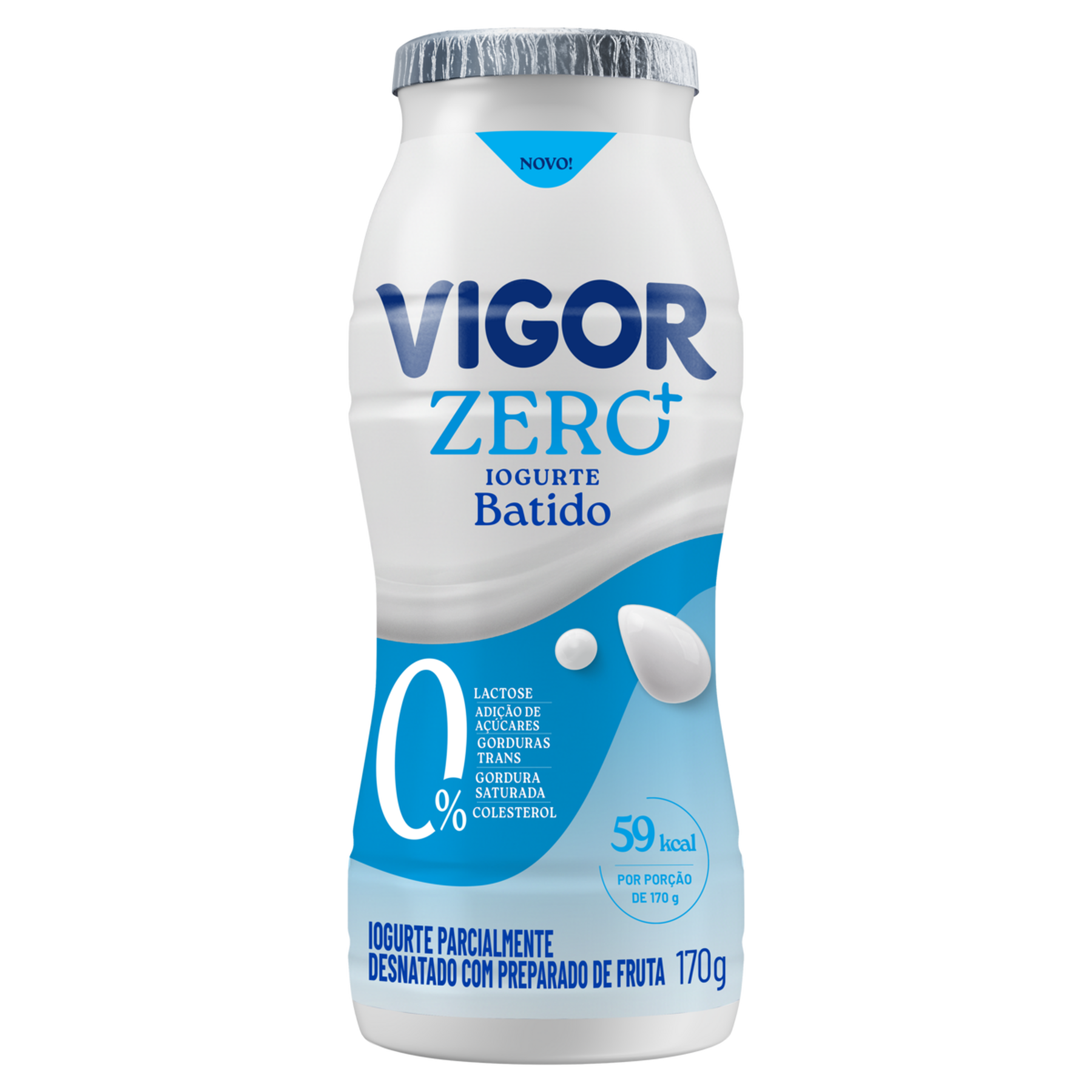 Iogurte Parcialmente Desnatado Batido Zero+ Vigor Frasco 170g