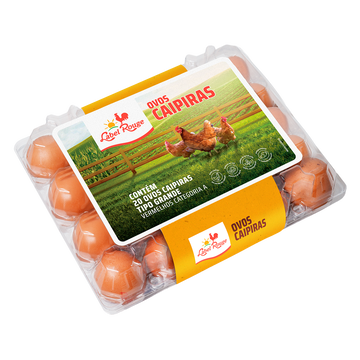Ovos Caipiras Label Rouge C/20 Unidades