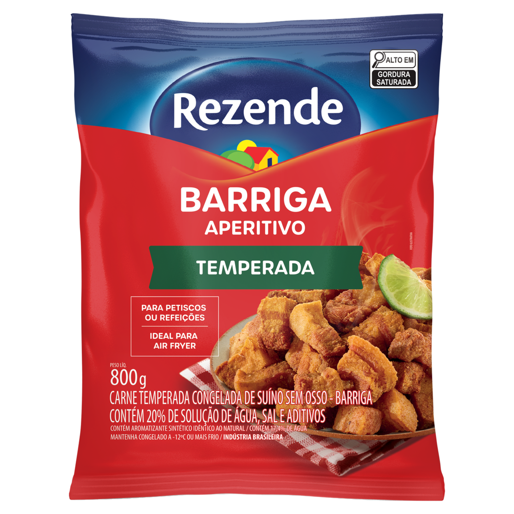 Barriga Su&iacute;na Temperada Aperitivo Congelada Rezende 800g