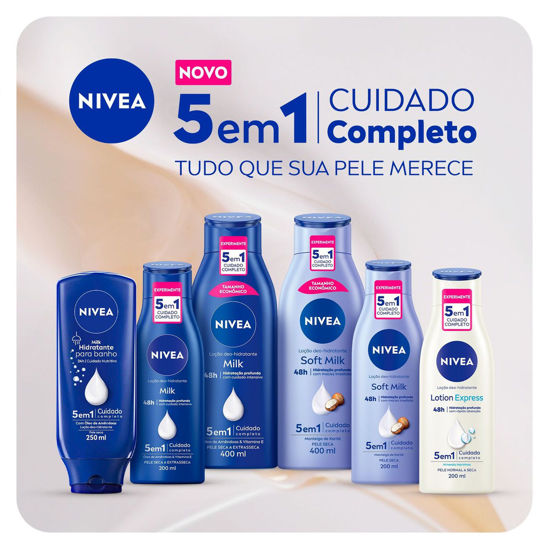 Loção Deo-Hidratante Pele Seca Nivea Soft Milk Frasco 200ml