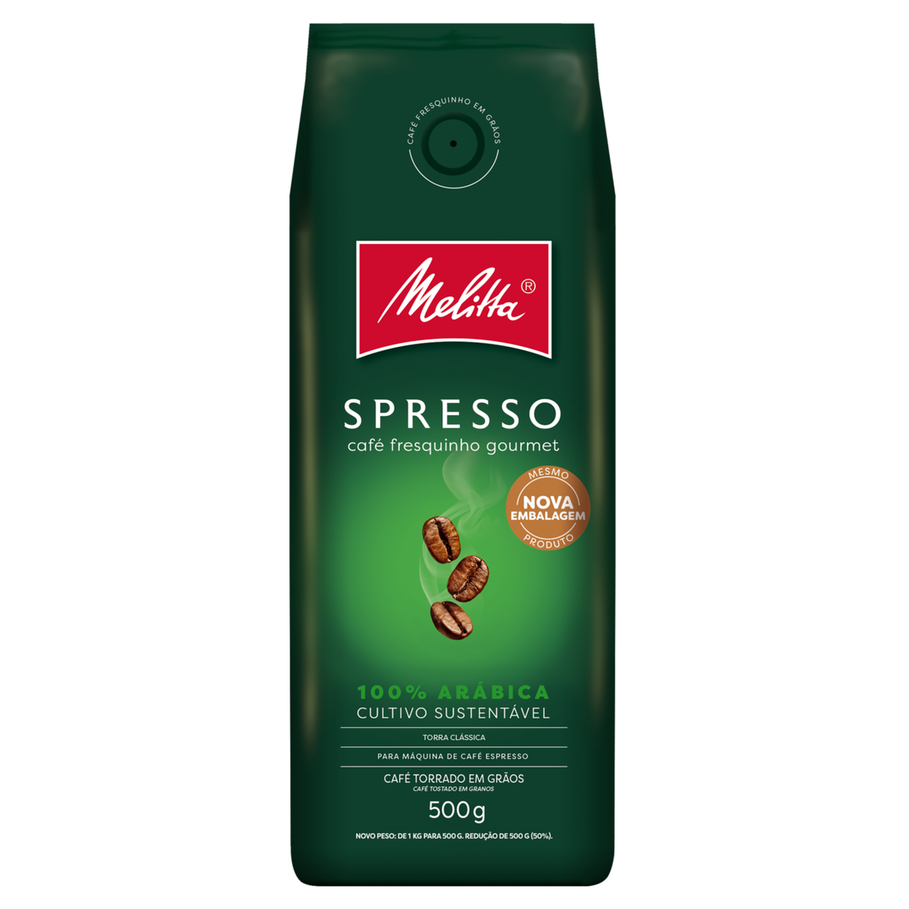 Caf&eacute; Torrado em Gr&atilde;os Spresso Melitta Pacote 500g