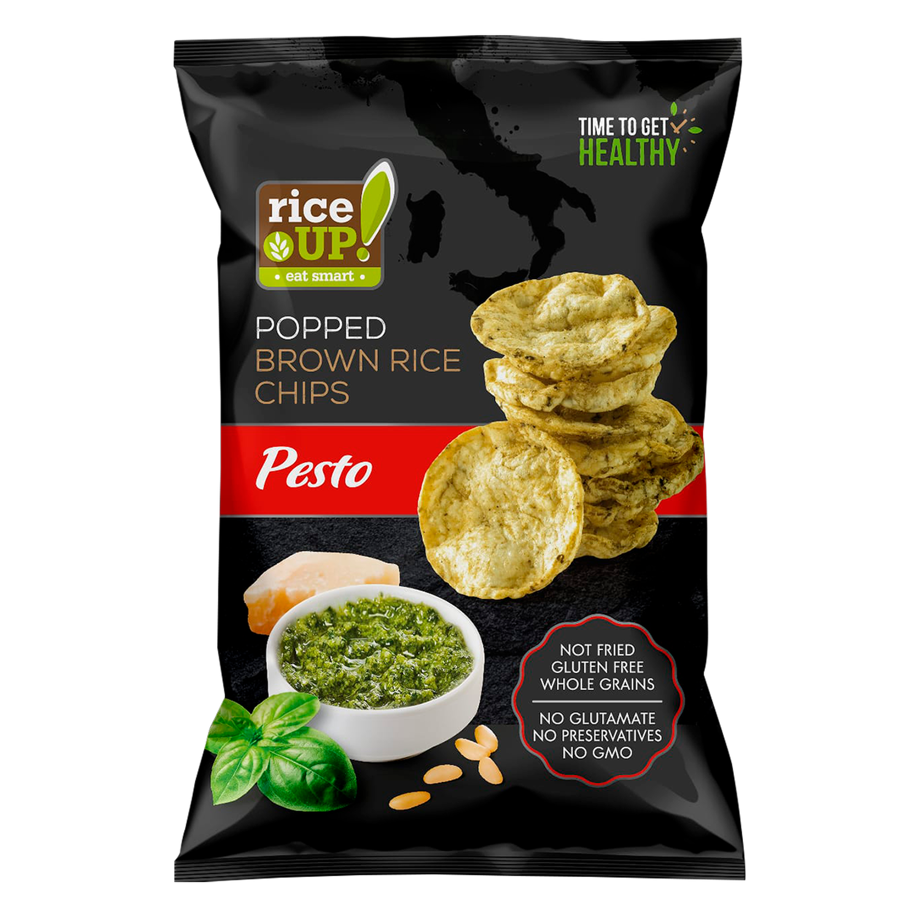 Chips de Arroz Integral Pesto Rice Up! Pacote 60g