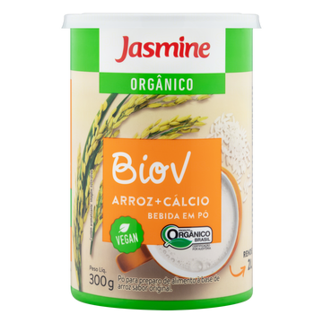 Alimento à Base de Arroz em Pó com Cálcio Orgânico Original Jasmine Biov Lata 300g