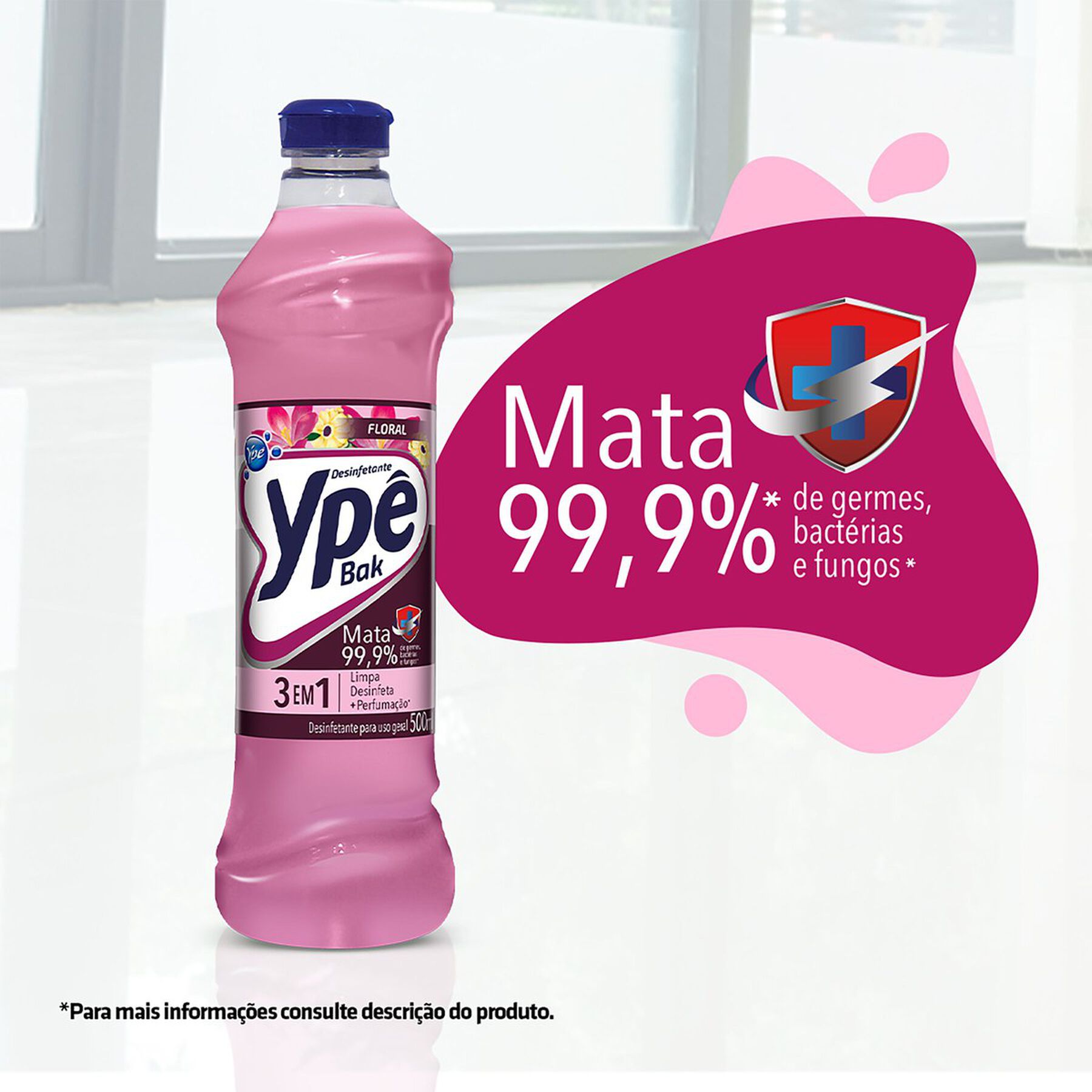 Desinfetante Floral Ypê Bak 500ml