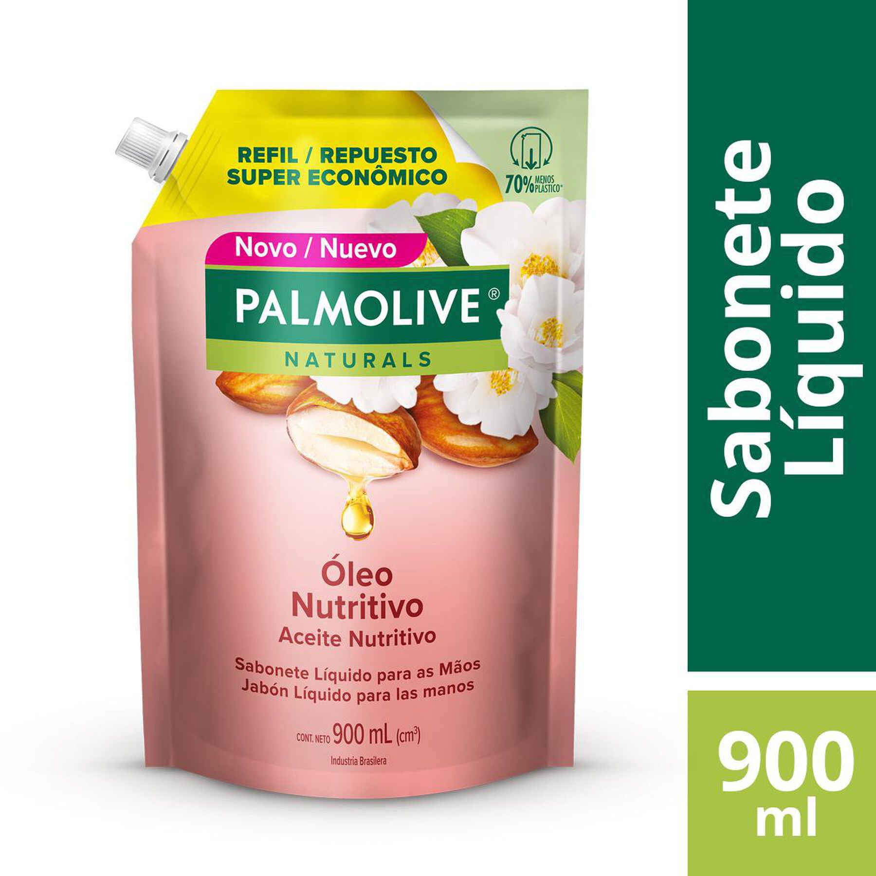 Sabonete Líquido para as Mãos Óleo Nutritivo Palmolive Naturals Sachê 900ml - Embalagem Refil Super Econômico