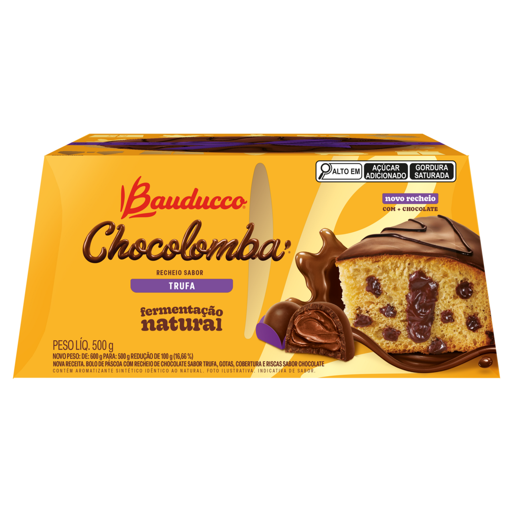 Chocolomba Recheio Trufa com Cobertura e Gotas de Chocolate Bauducco Caixa 500g
