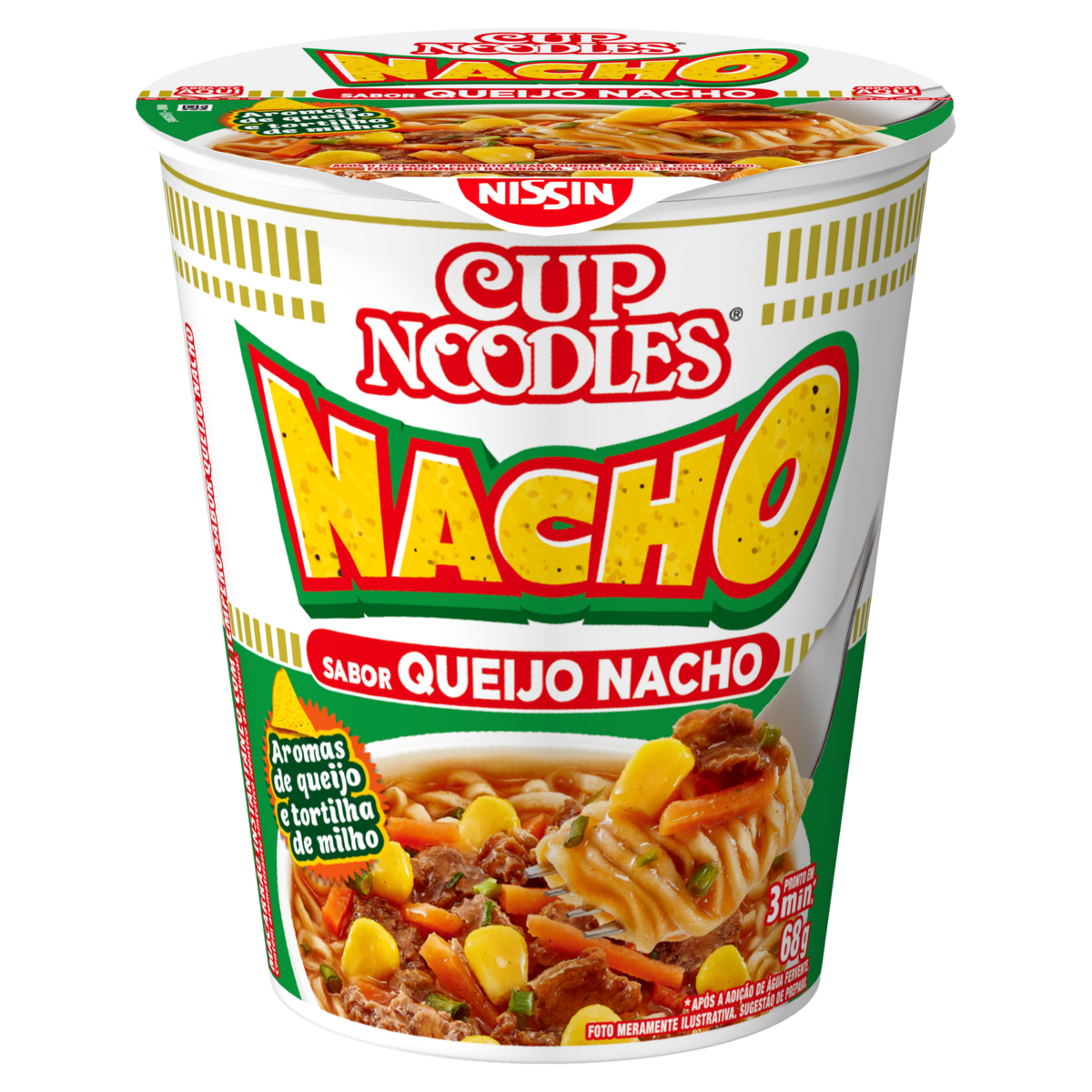 Macarr&atilde;o Instant&acirc;neo Queijo Nacho Cup Noodles Copo 68g