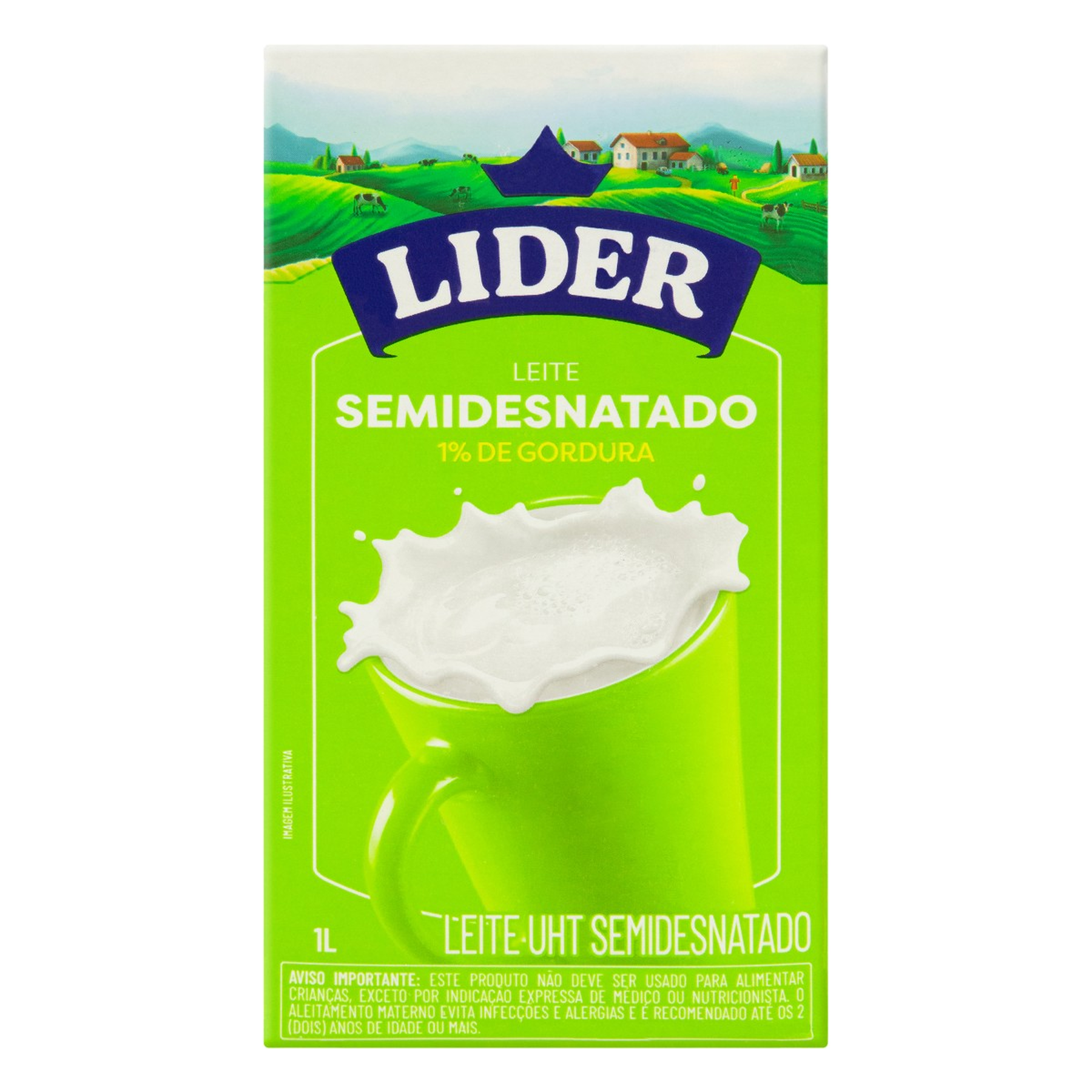 Leite UHT Semidesnatado Lider Caixa 1l
