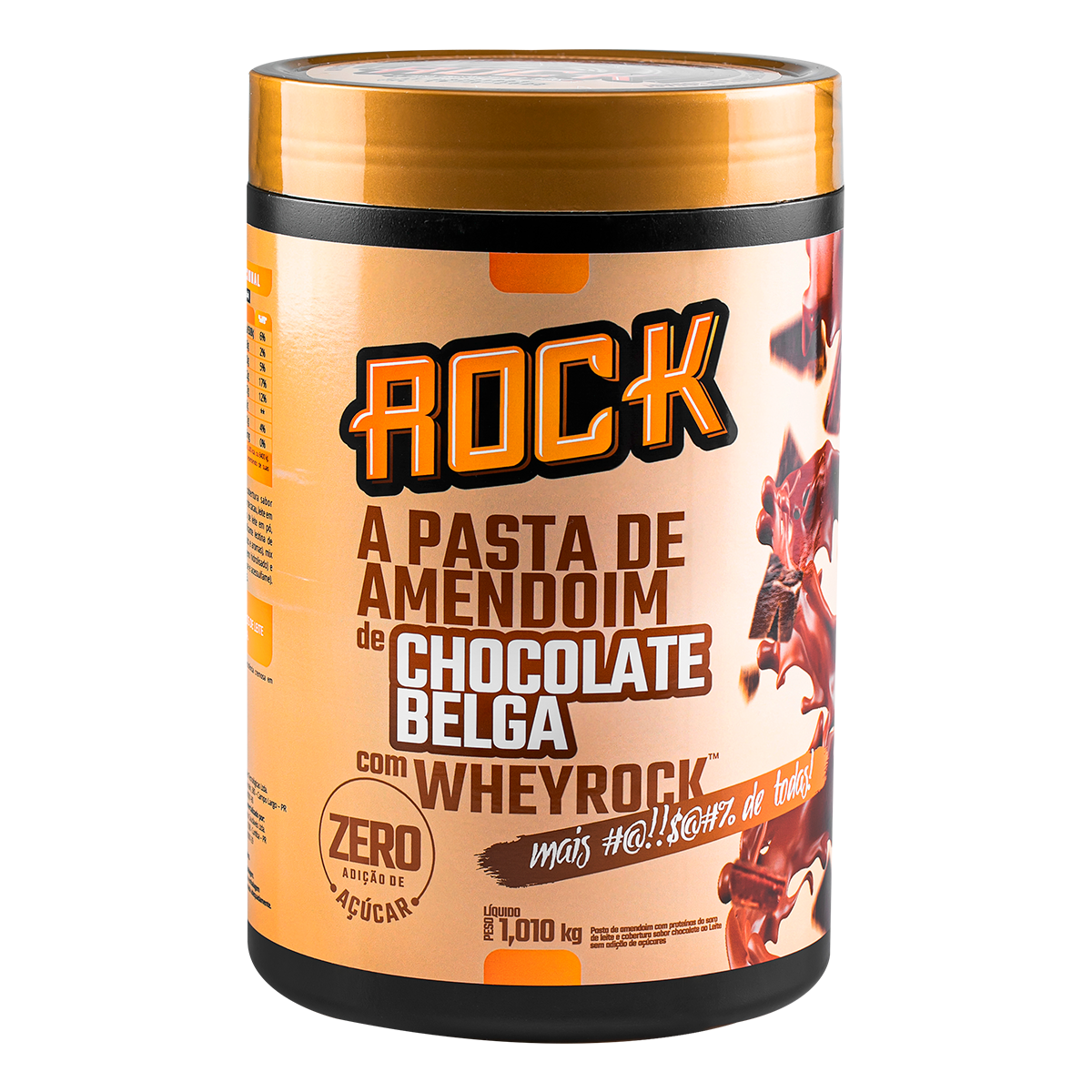 Pasta de Amendoim Chocolate Belga Whey Rock Pote 1,010kg
