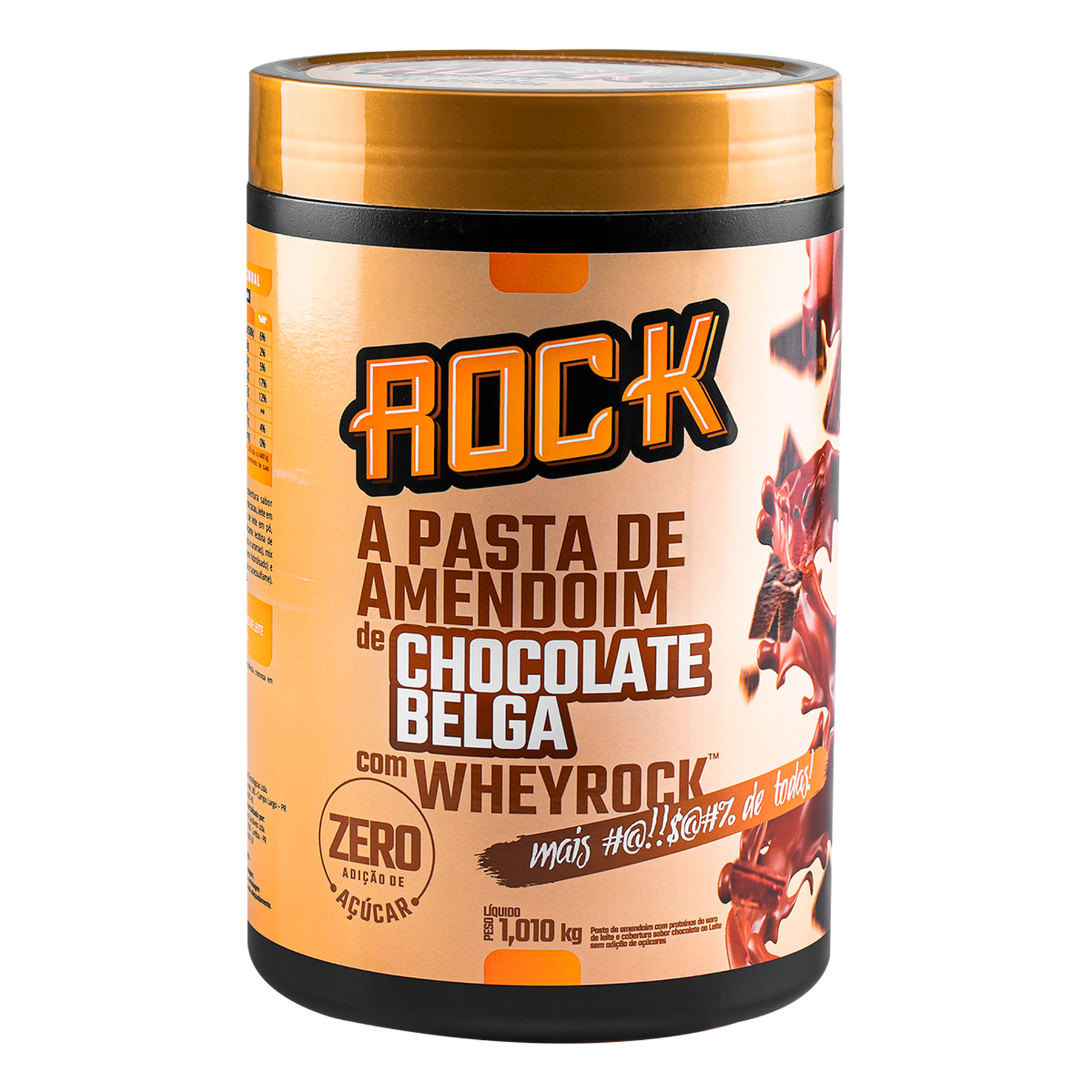 Pasta de Amendoim Chocolate Belga Whey Rock Pote 1,010kg
