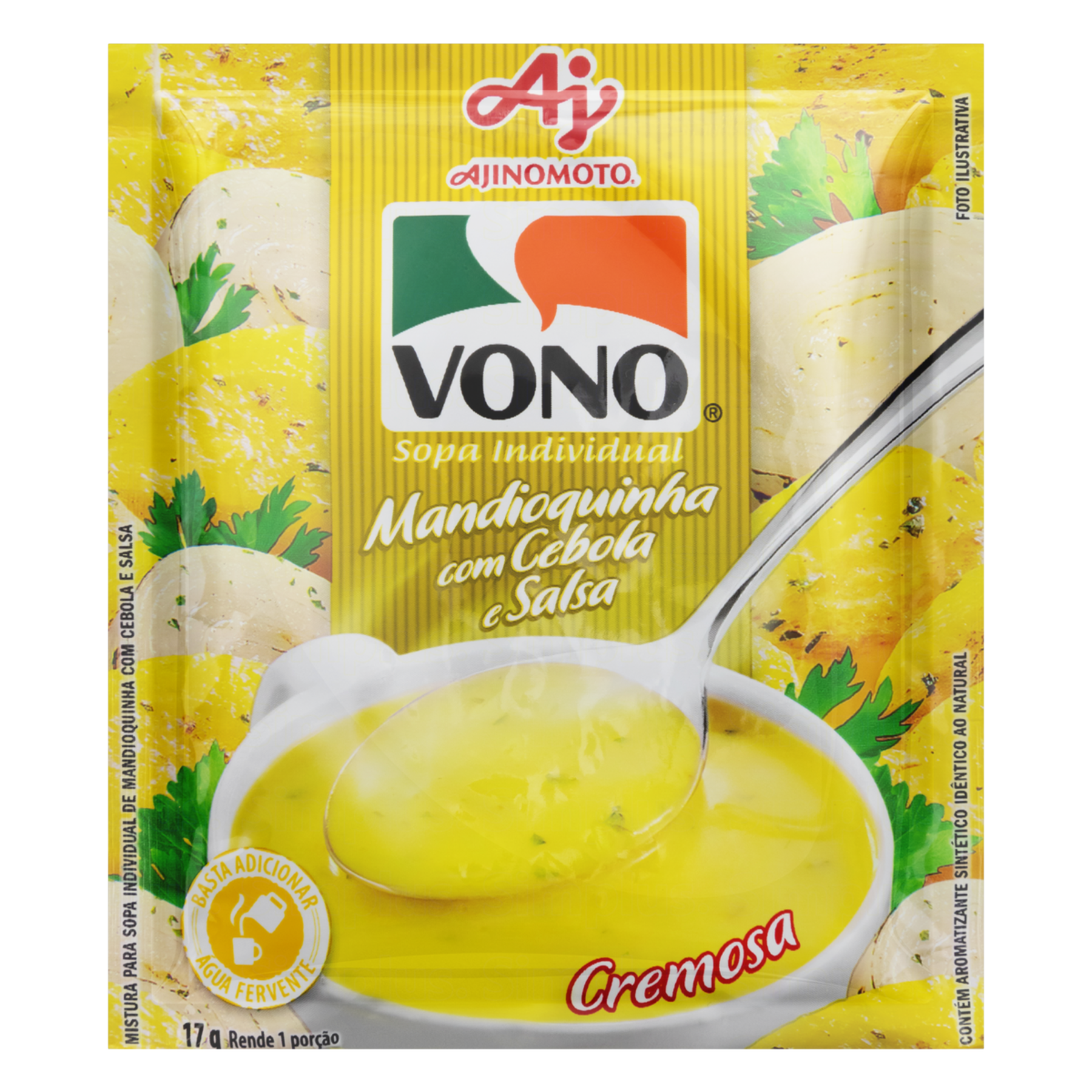 Sopa Individual Cremosa Mandioquinha com Cebola e Salsa Vono Sachê 17g