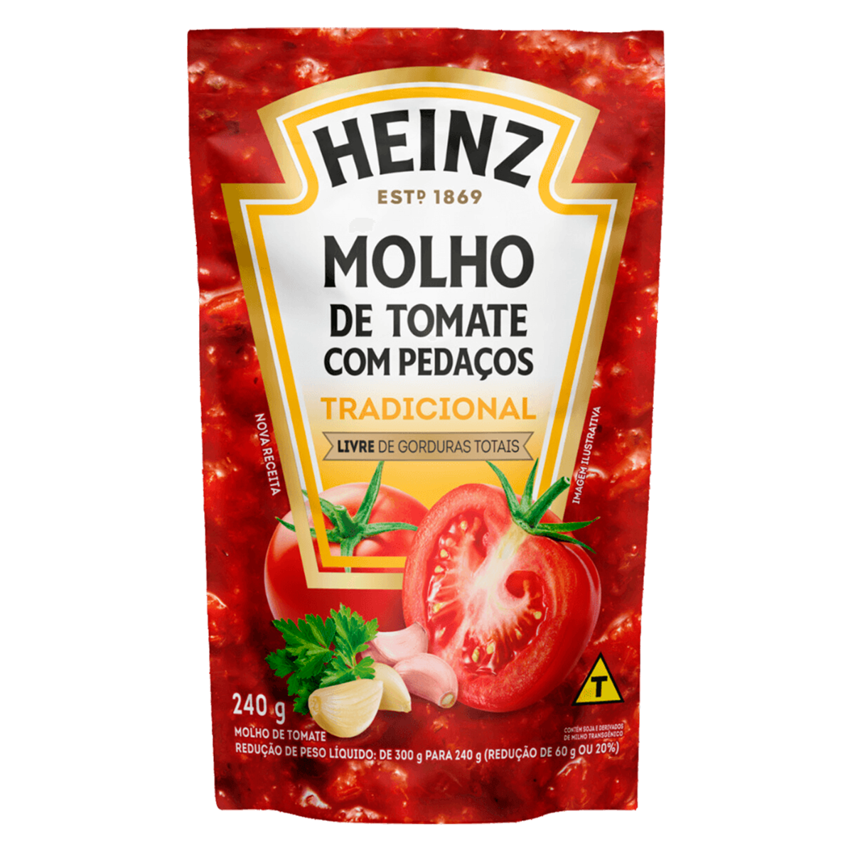 Molho de Tomate com Peda&ccedil;os Tradicional Heinz Sach&ecirc; 240g