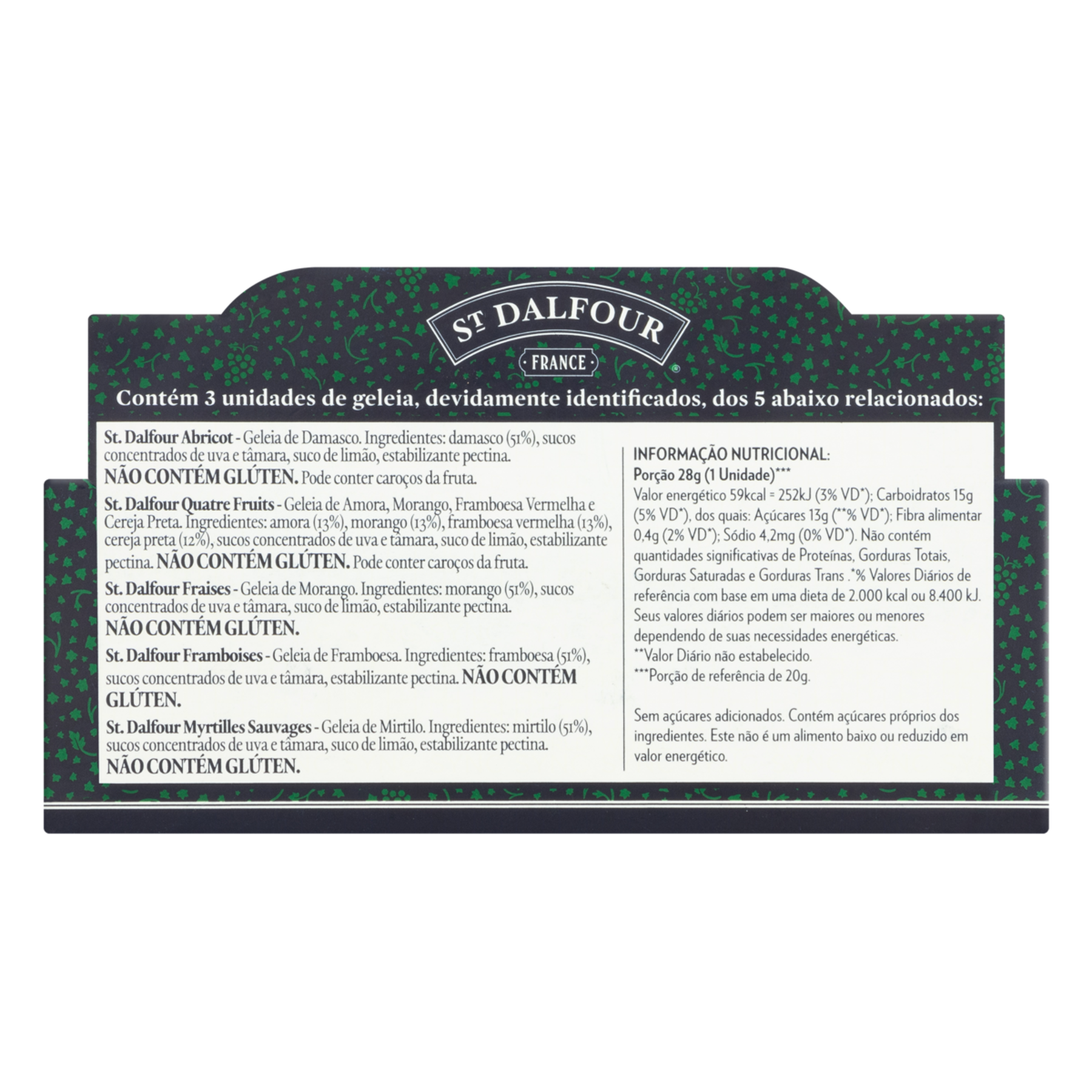 Geleias Sortidas St Dalfour 84g C/3 Unidades