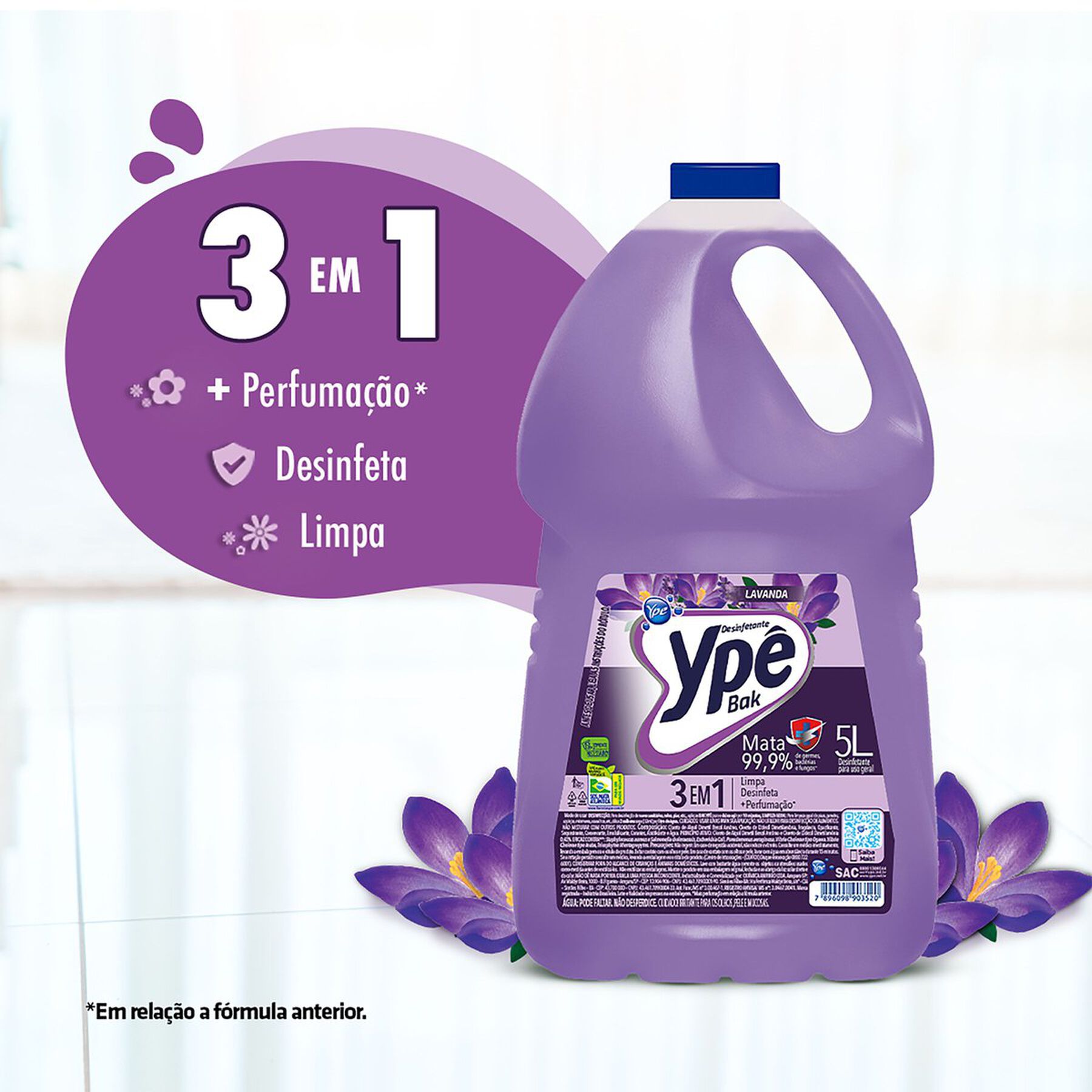 Desinfetante Uso Geral Lavanda Ypê Bak Galão 5l