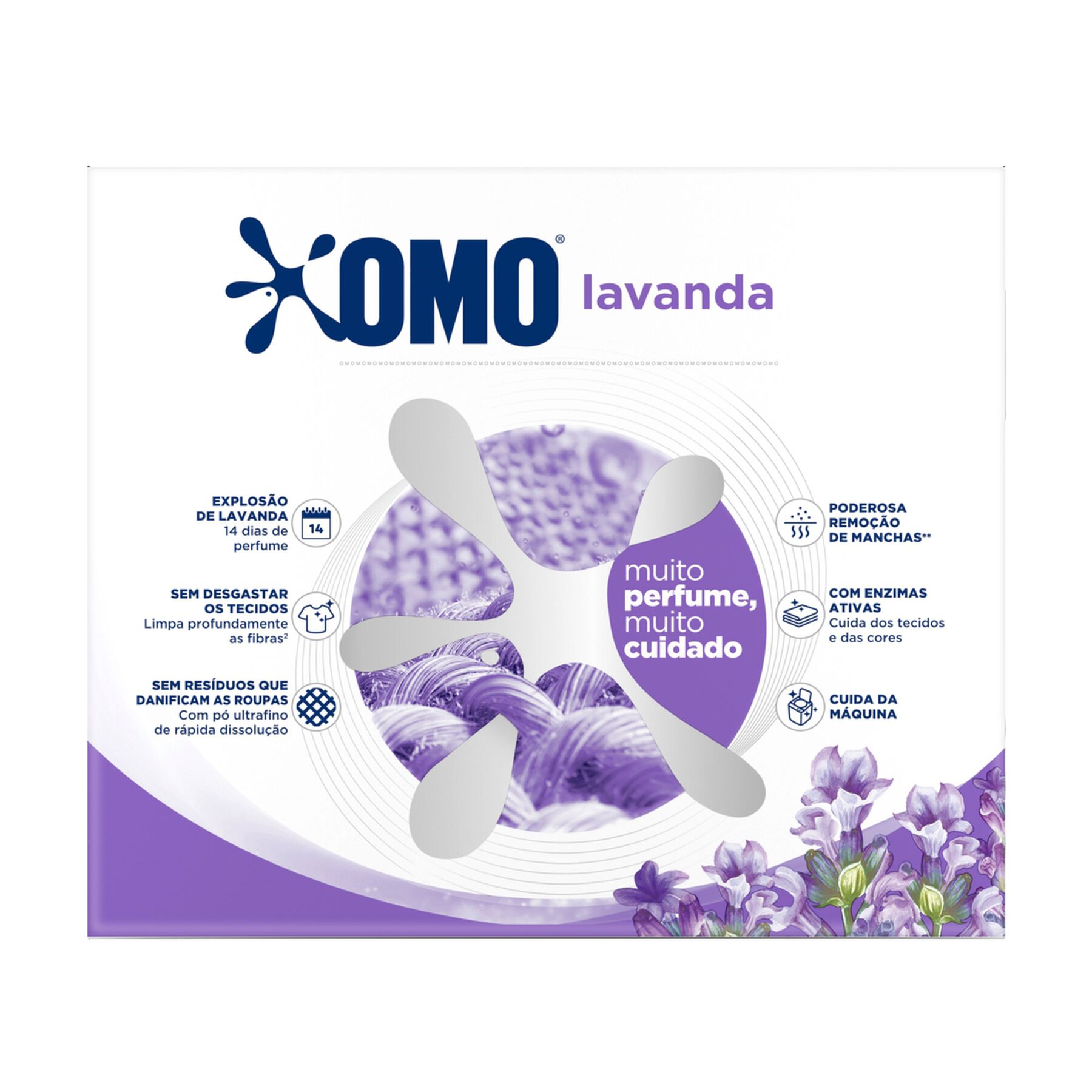 Sab&atilde;o em P&oacute; Lava Roupas Lavanda Omo Caixa 800g&nbsp;