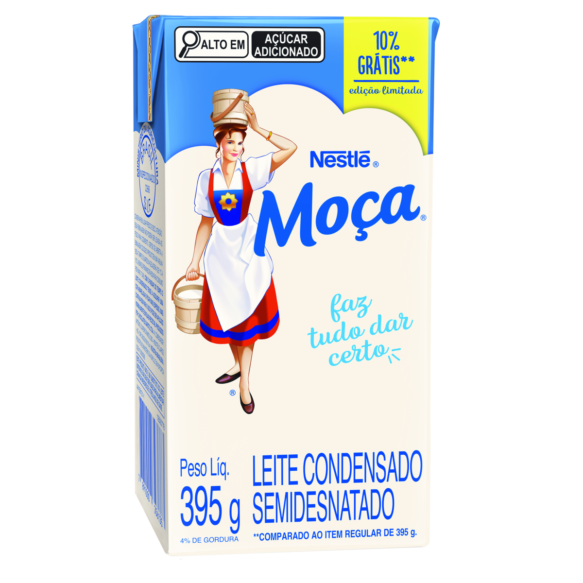 Leite Condensado Semi Desnatado Mo&ccedil;a Caixinha 395g - 10% Gr&aacute;tis&nbsp;