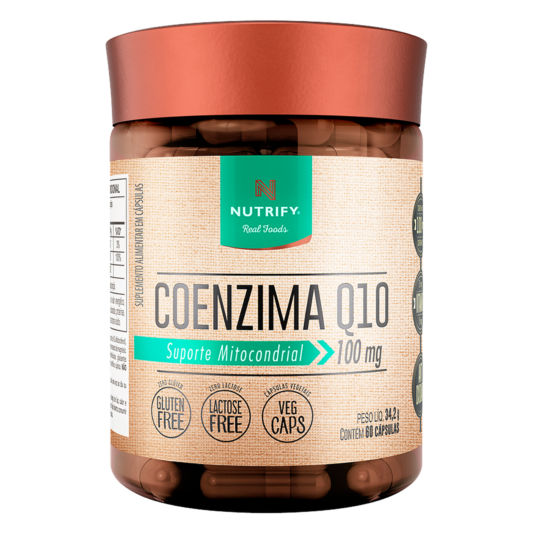 Coenzima Q10 em C&aacute;psula Nutrify Pote 34,2g C/60 Unidades