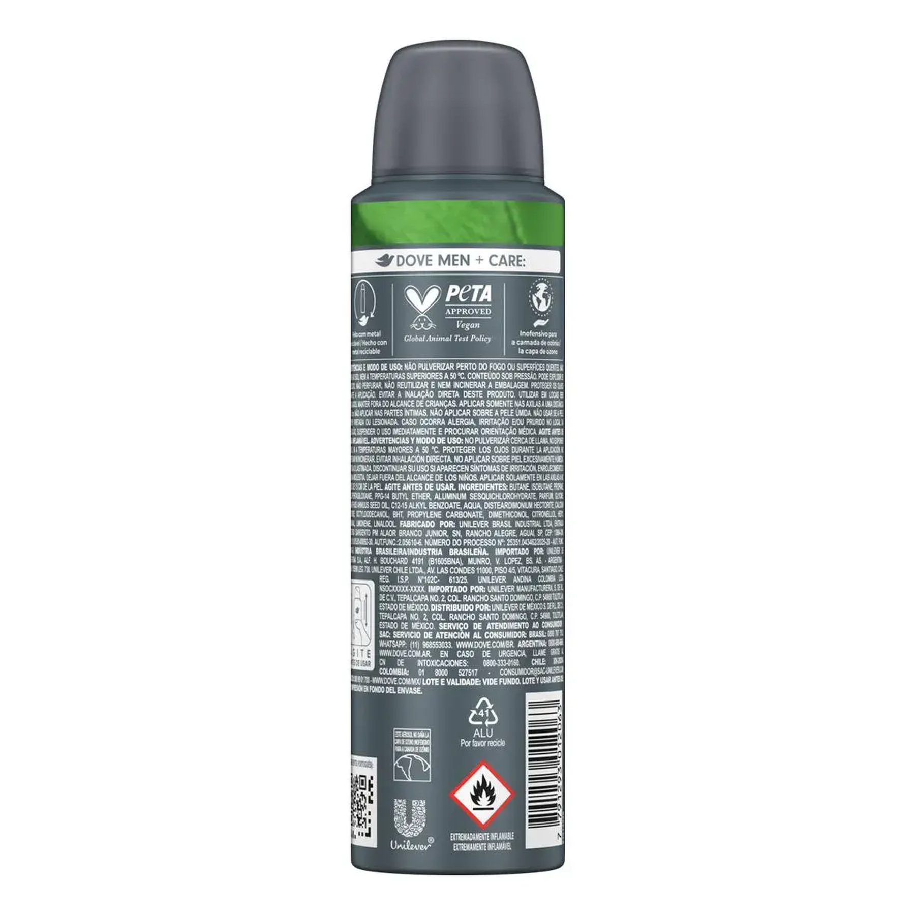 Desodorante Antitranspirante Aerossol Dove Men +Care Extra Fresh Masculino 72h 150ml