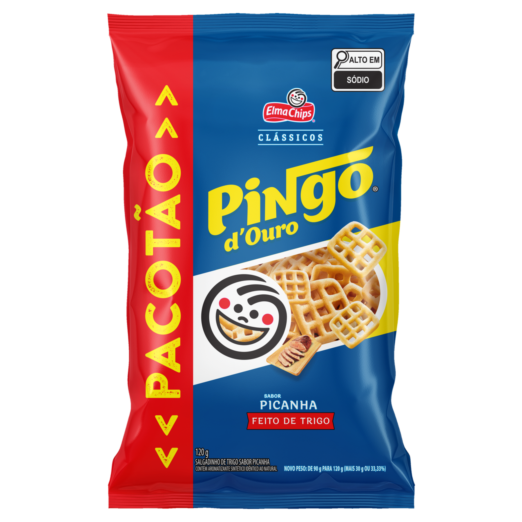 Salgadinho de Trigo Picanha Pingo d'Ouro Elma Chips Pacote 120g