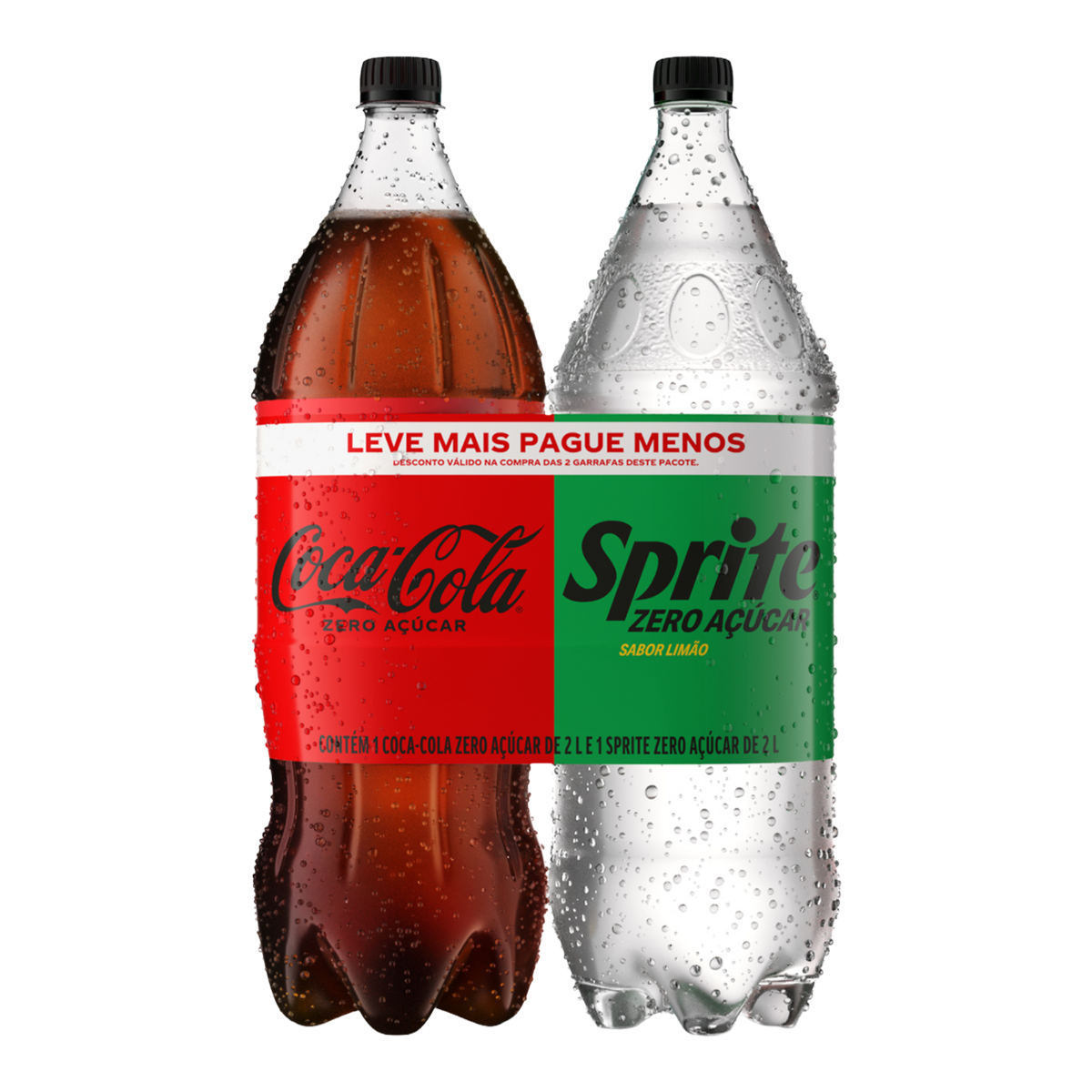 Refrigerante Zero A&ccedil;&uacute;car Coca-Cola + Sprite Lim&atilde;o Zero A&ccedil;&uacute;car 2l Cada Embalagem Leve Mais Pague Menos