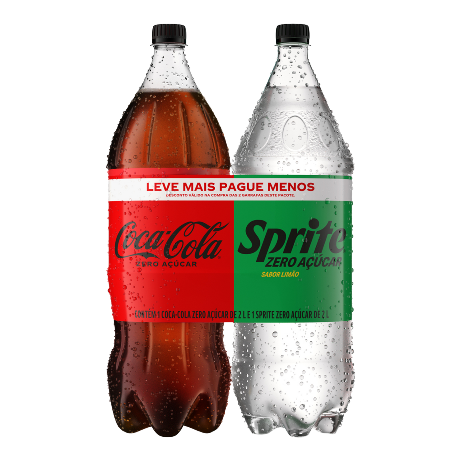 Refrigerante Zero A&ccedil;&uacute;car Coca-Cola + Sprite Lim&atilde;o Zero A&ccedil;&uacute;car 2l Cada Embalagem Leve Mais Pague Menos