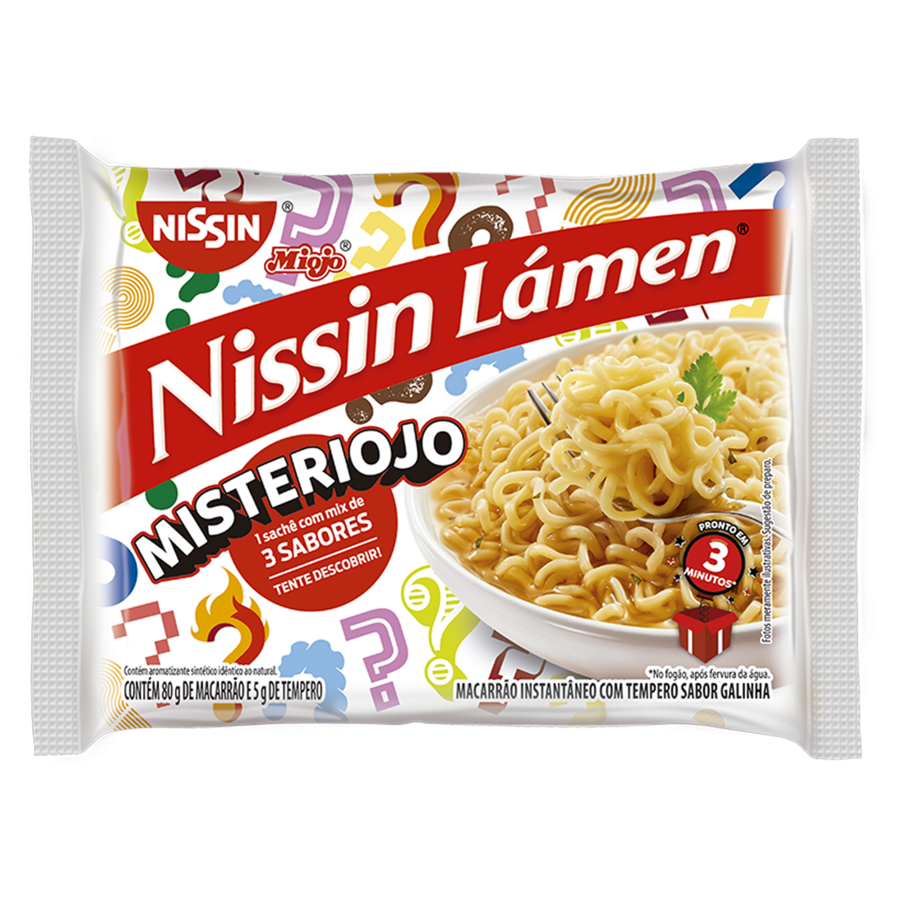 Macarrão Instantâneo Misteriojo Galinha Nissin Miojo Lámen Pacote 85g