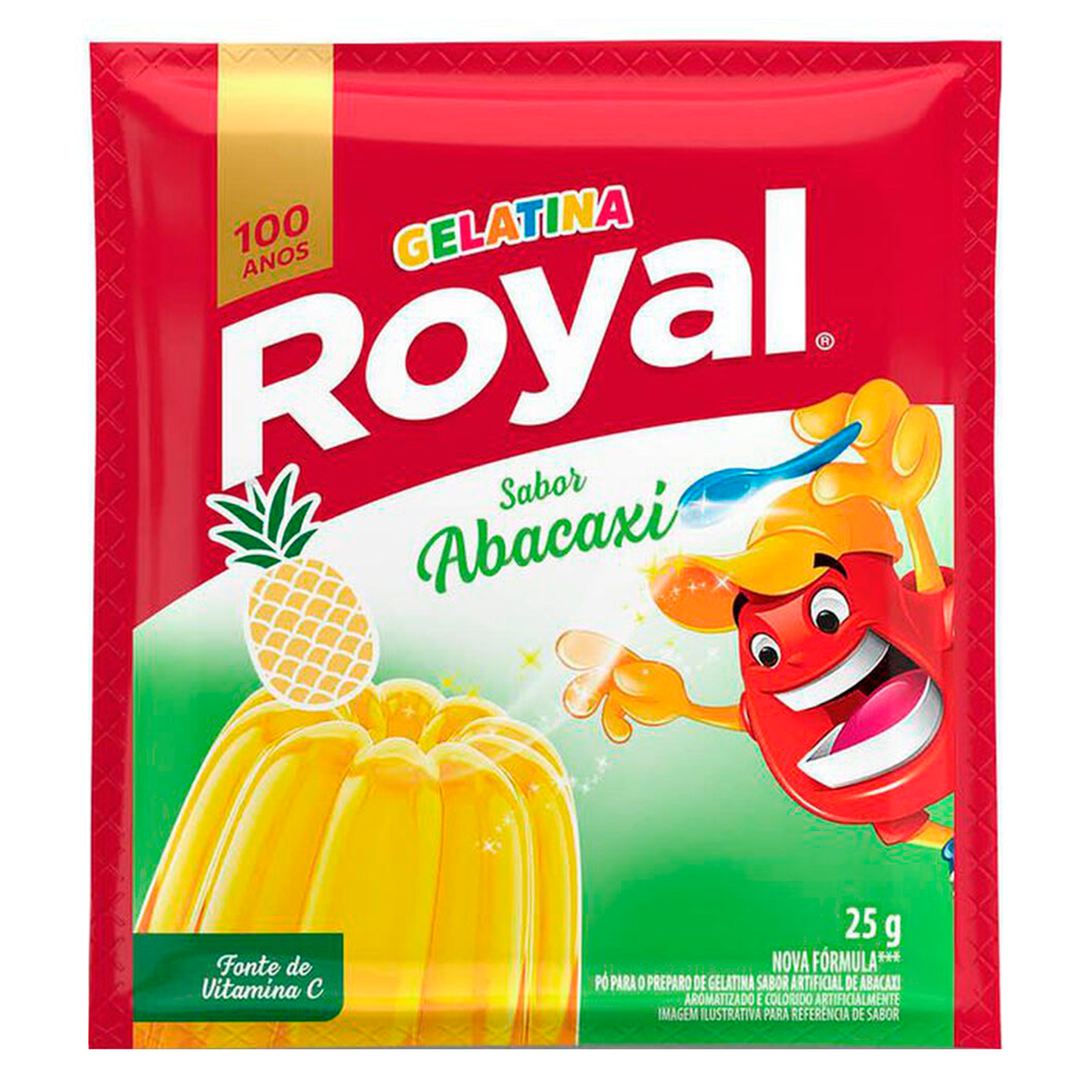Gelatina em P&oacute; Abacaxi Royal Pacote 25g&nbsp;