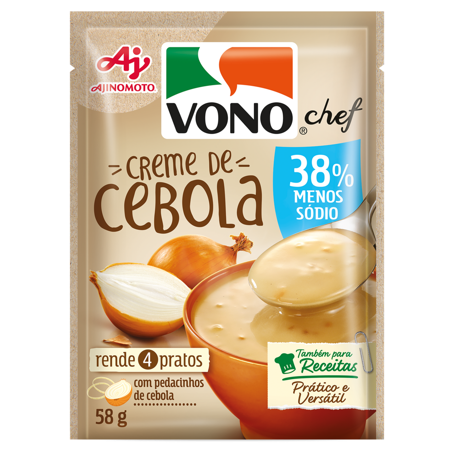 Creme de Cebola Menos S&oacute;dio Vono Chef Pacote 58g