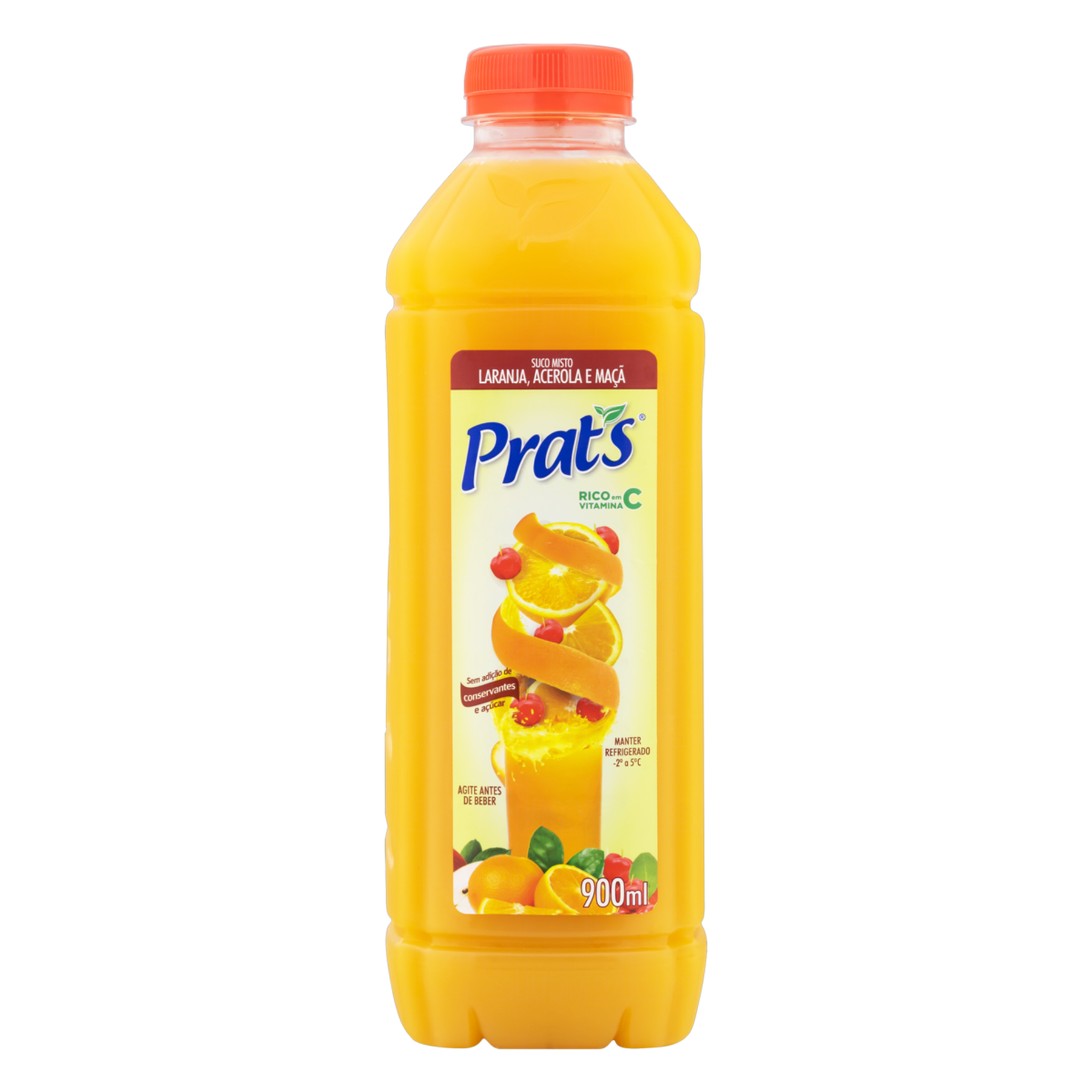 Suco Misto de Laranja, Acerola e Maçã Prat's Garrafa 900ml