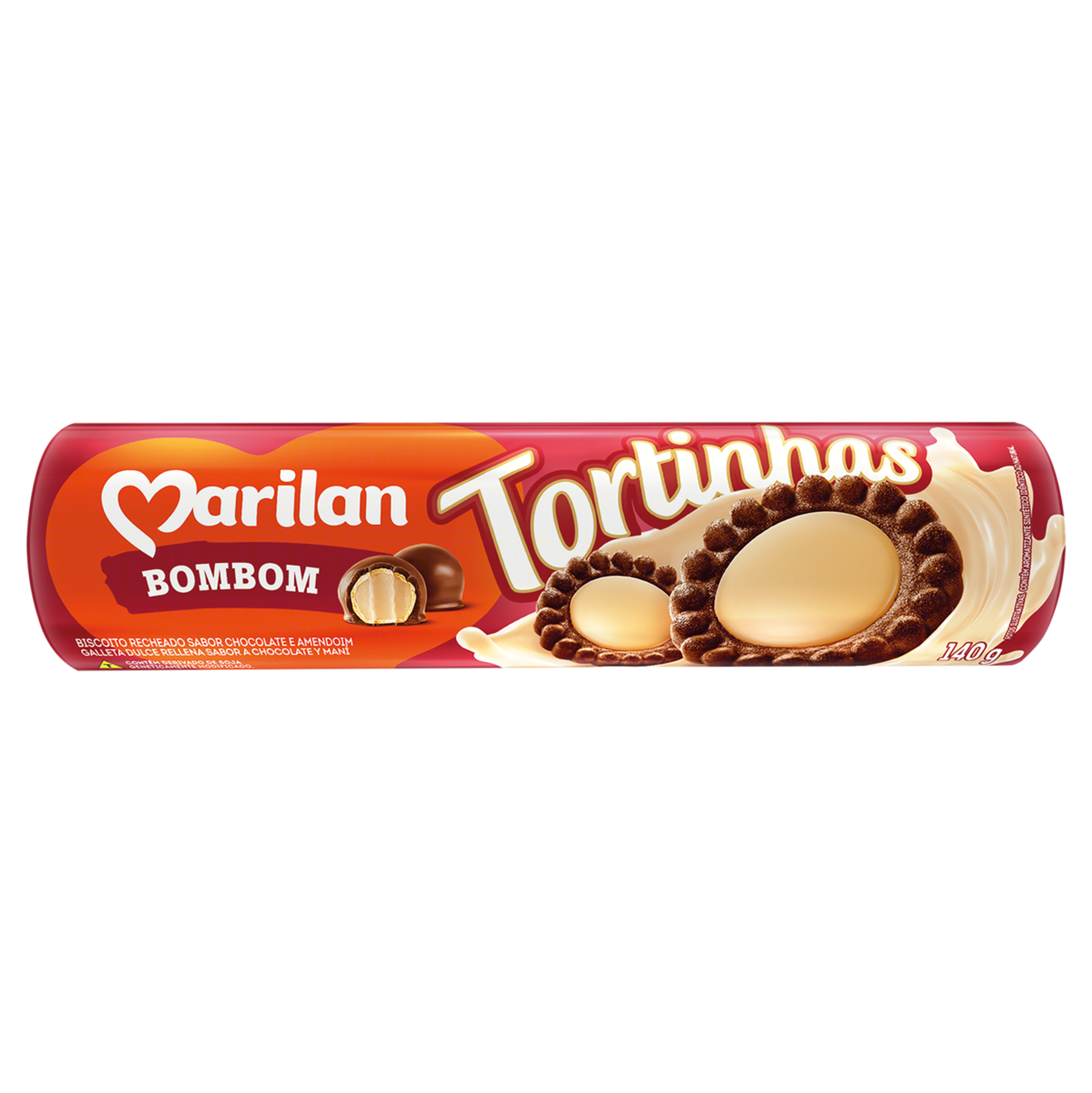 Biscoito Recheado Bombom Tortinhas Marilan Pacote 140g