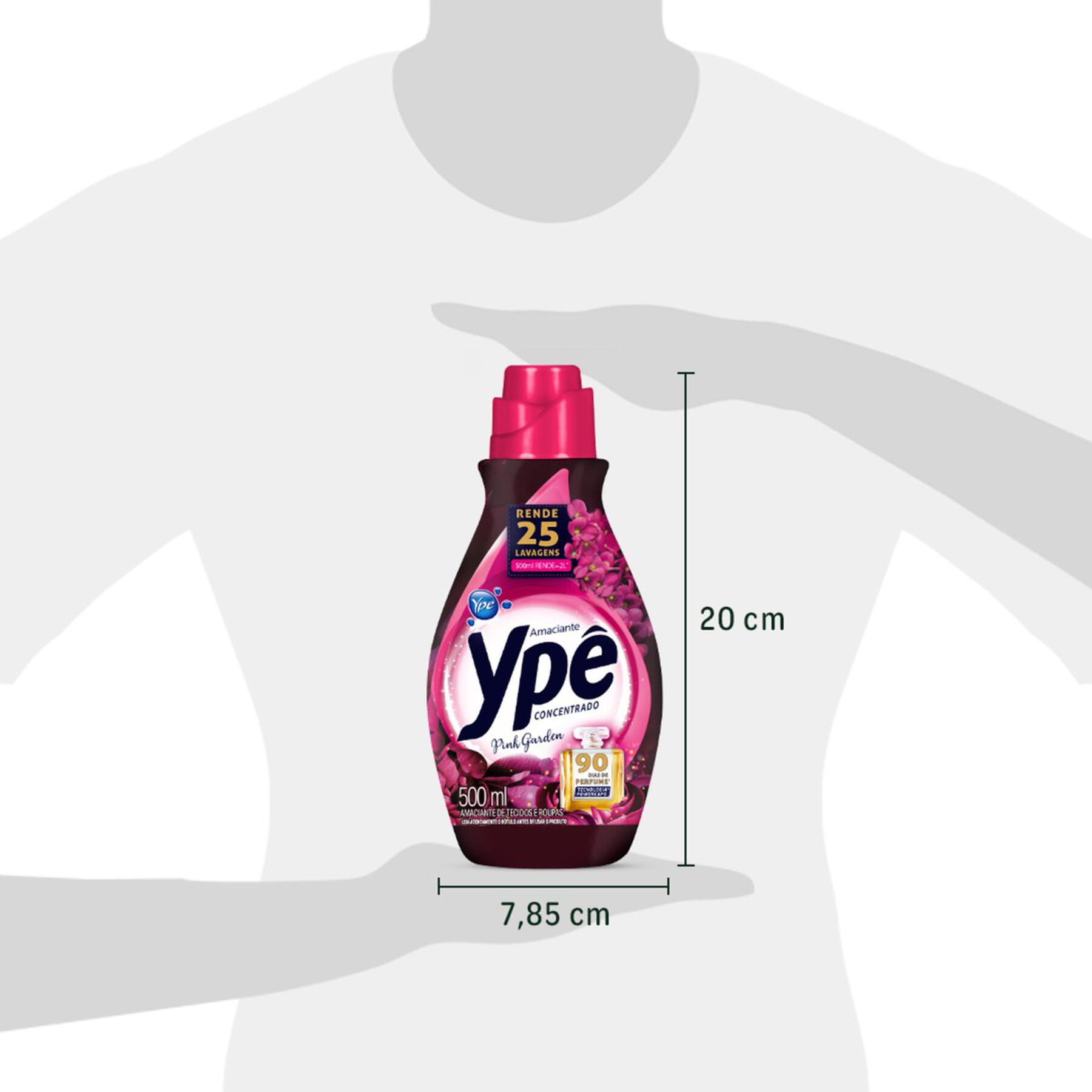 Amaciante de Roupas Concentrado Pink Ypê Frasco 500ml