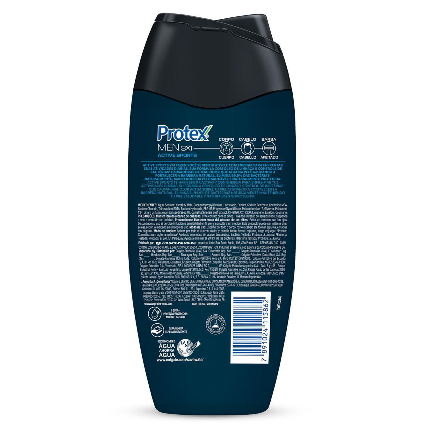 Sabonete Líquido Antibacteriano Sport Protex For Men Frasco 250ml