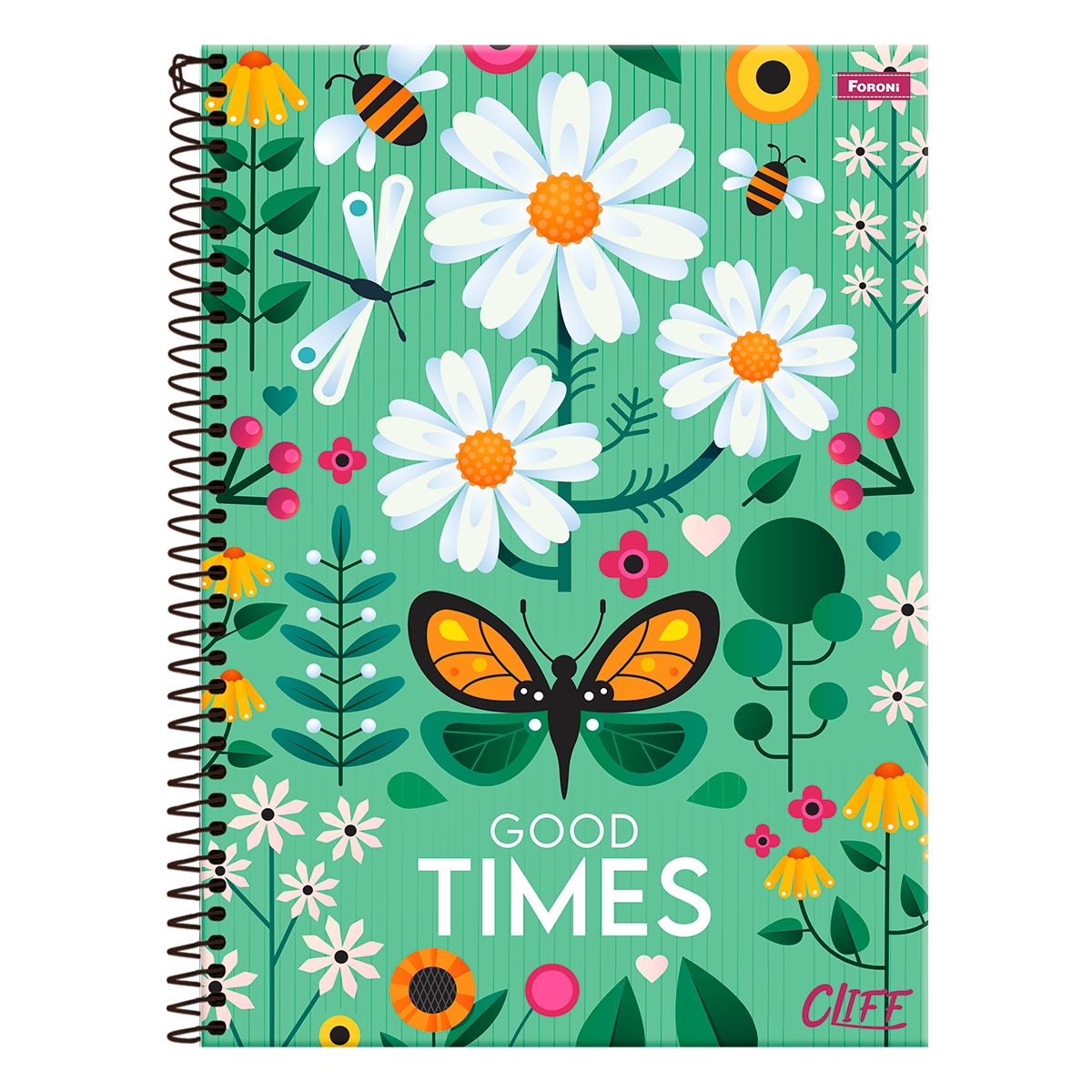 Caderno Universit&aacute;rio Capa Dura Cliff Feminino Foroni C/80 Folhas