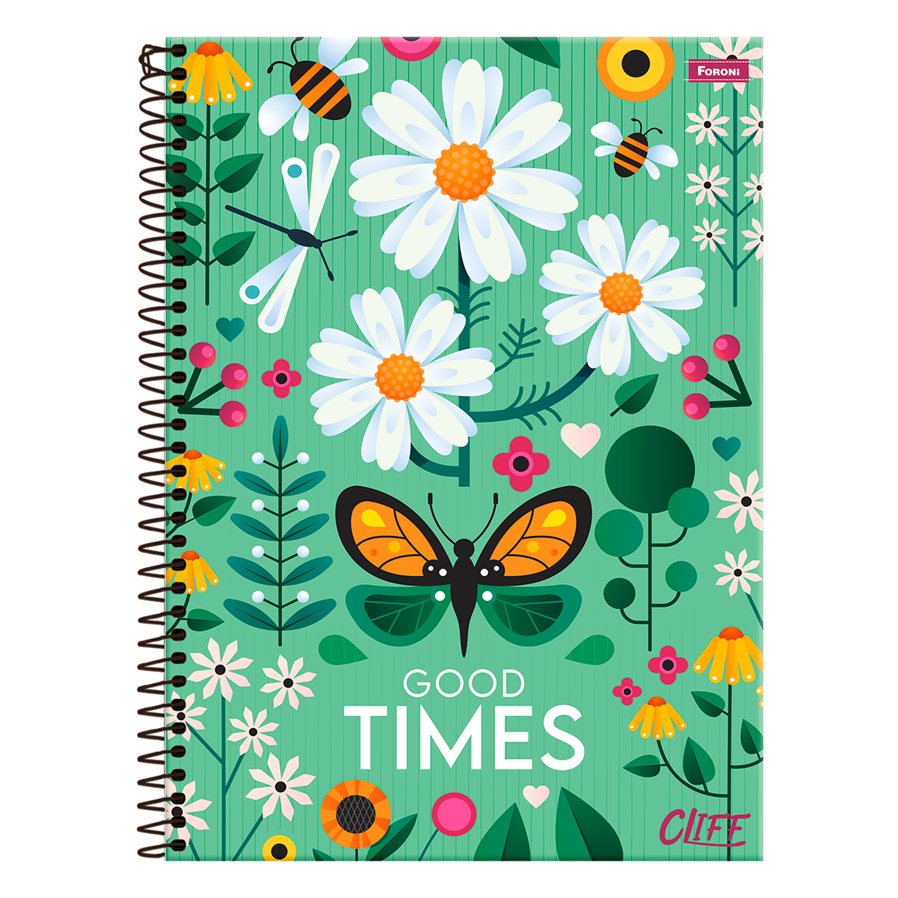 Caderno Universit&aacute;rio Capa Dura Cliff Feminino Foroni C/80 Folhas