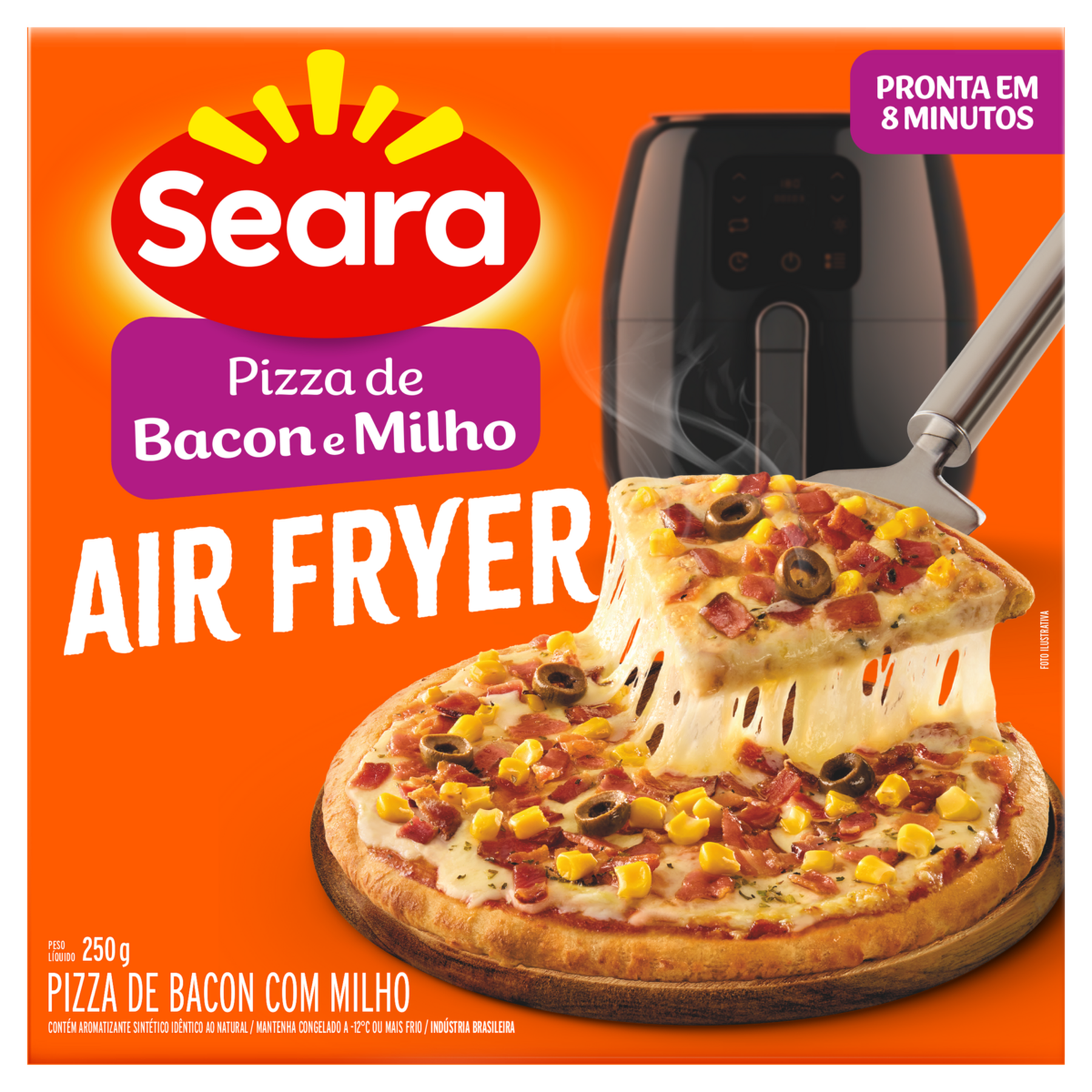 Pizza de Bacon e Milho Air Fryer Seara Caixa 250g&nbsp;