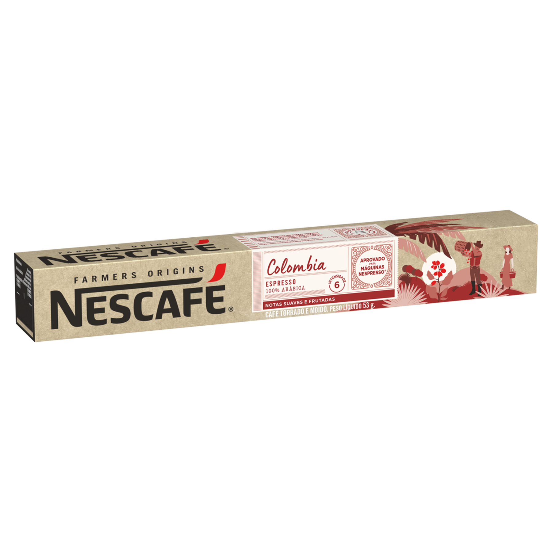 Café em Cápsula Torrado e Moído Espresso Colômbia Nescafé Farmers Origins Caixa 53g C/10 Unidades