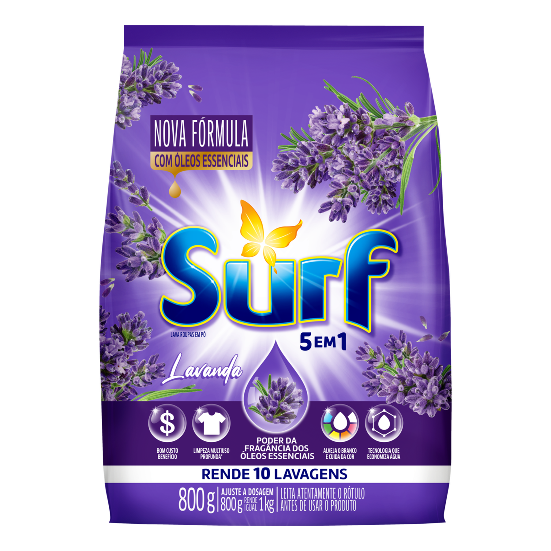 Sabão em Pó Lavanda Surf Pacote 800g