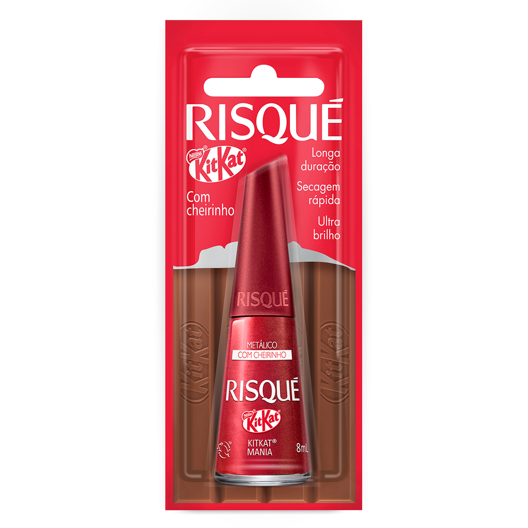Esmalte Risqu&eacute; Kitkat Met&aacute;lico KitKat Mania Frasco 8ml