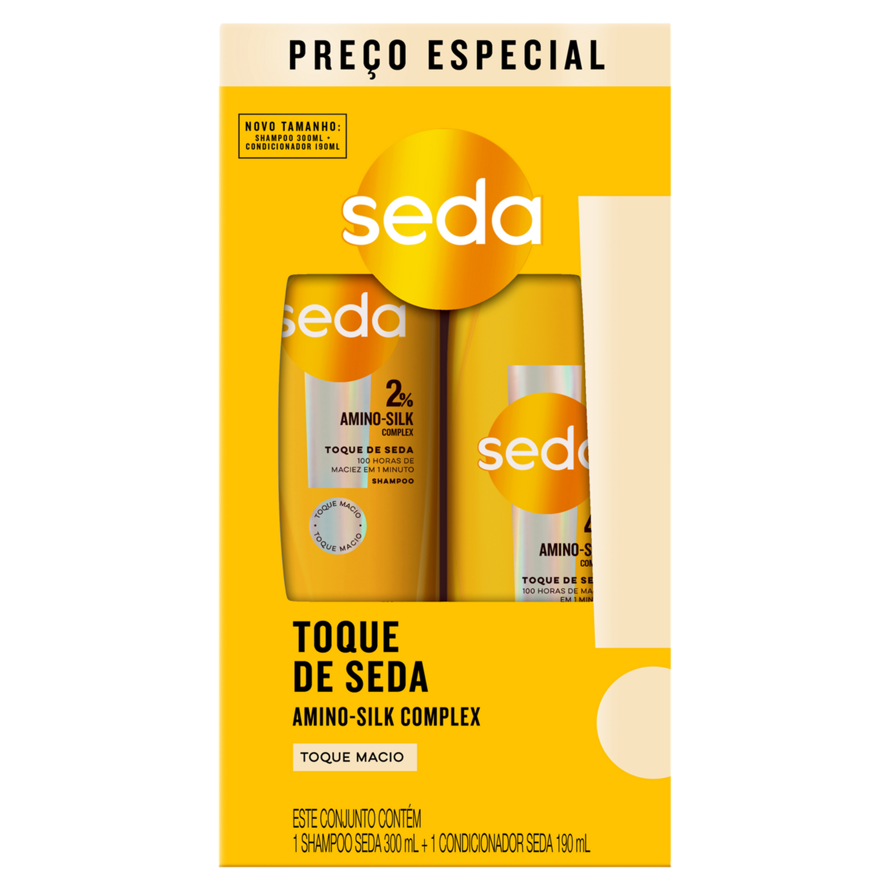Shampoo 300ml + Condicionador 190ml Toque de Seda