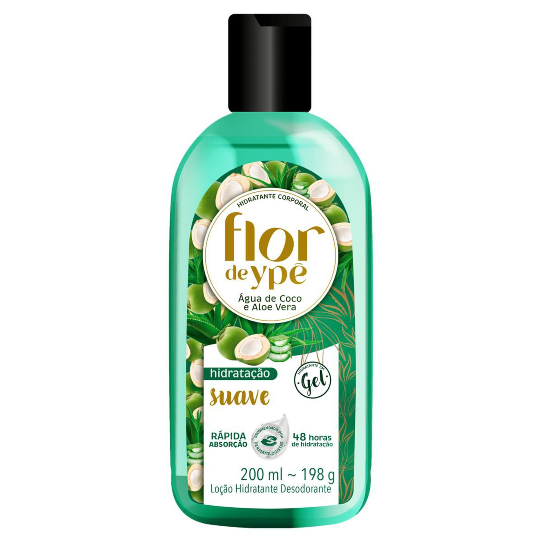 Hidratante Corporal Lo&ccedil;&atilde;o Desodorante &Aacute;gua de Coco e Aloe Vera Flor de Yp&ecirc; Frasco 200ml